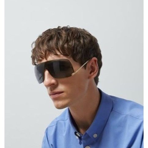 Gucci NEW GUCCI SUNGLASSES GG1560S 002 GOLD SHIELD UNISEX GUCCI Size ONE SIZE - 2 Thumbnail