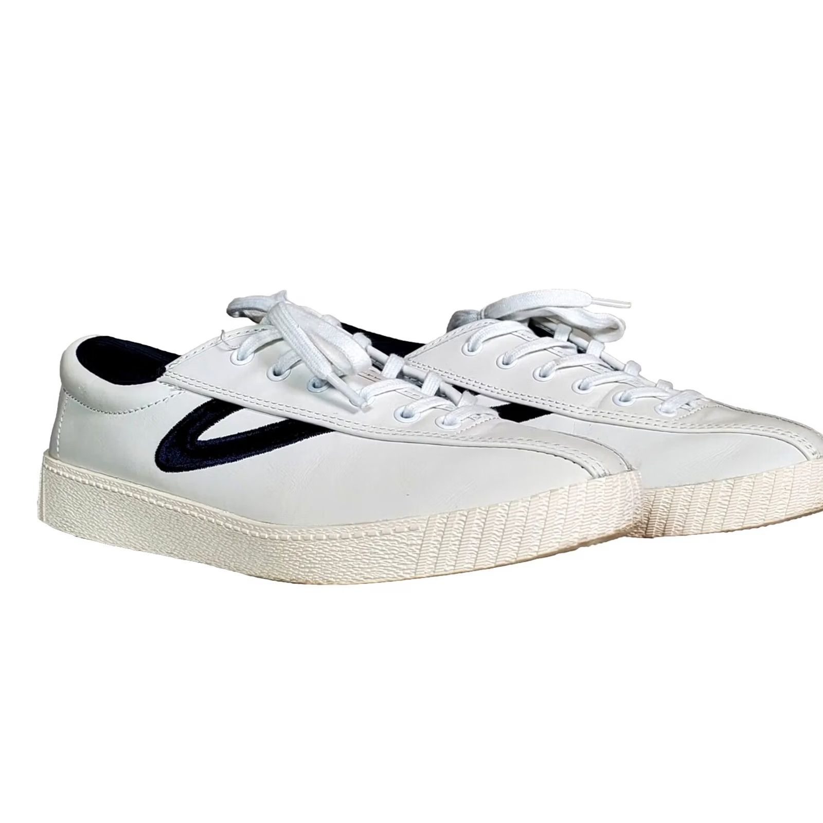 Tretorn Tretorn Nylite Plus Sneaker White Leather Velvet Navy Logo Womens US 7.5, 5.5 UK Size US 6 / IT 36 - 2 Thumbnail