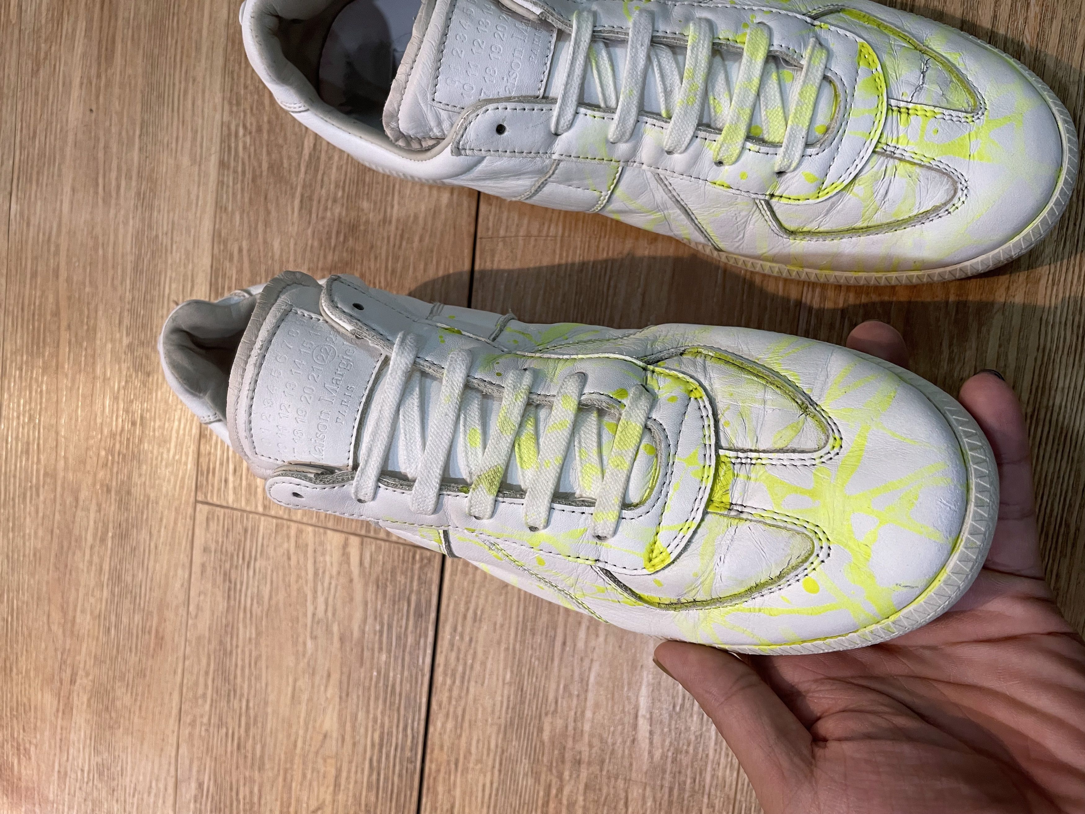 Maison Margiela Maison Margiela GATs Reploca Paint Splatter Fluorescnt SS18 Size US 12 / EU 45 - 4 Thumbnail