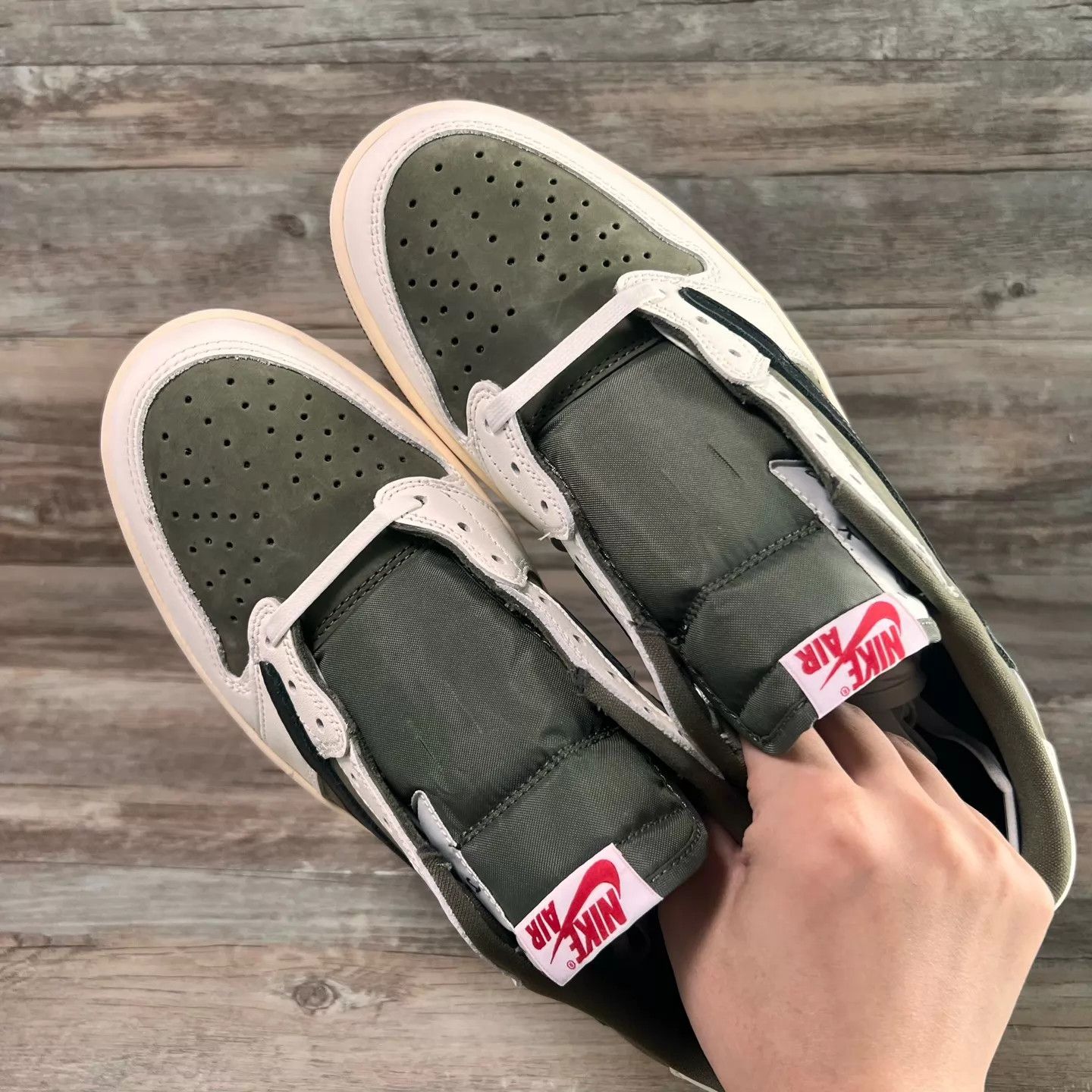 Nike Nike Jordan 1 x TS Reverse Olive 44 DM7866-200 Size US 11 / EU 44 - 5 Thumbnail