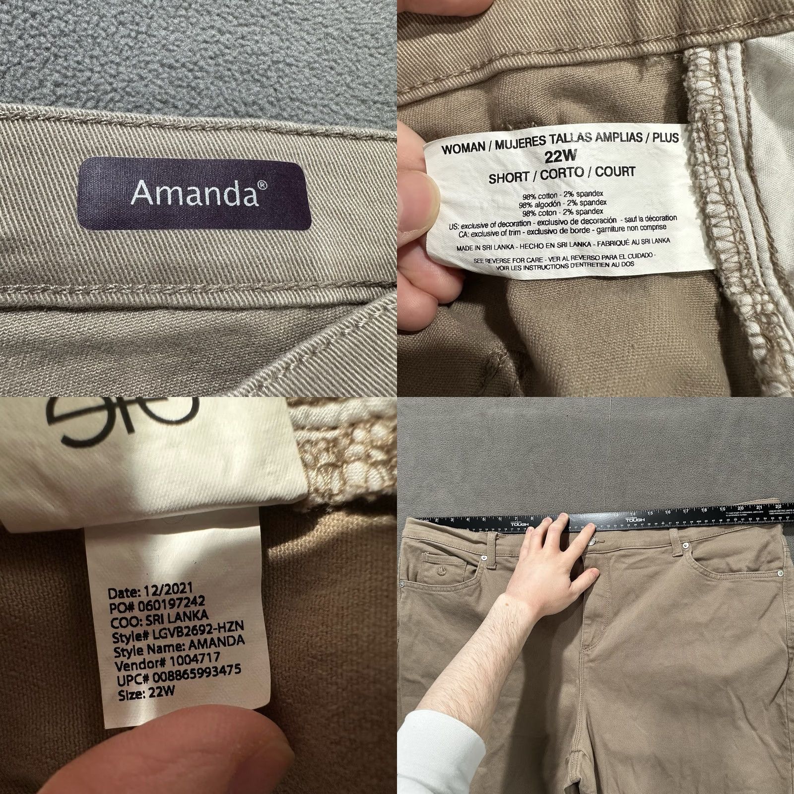 Gloria Vanderbilt Gloria Vanderbilt Jeans Womens 22W Short Brown High Waist Amanda Tapered EUC Size 40" / US 18 - 8 Thumbnail