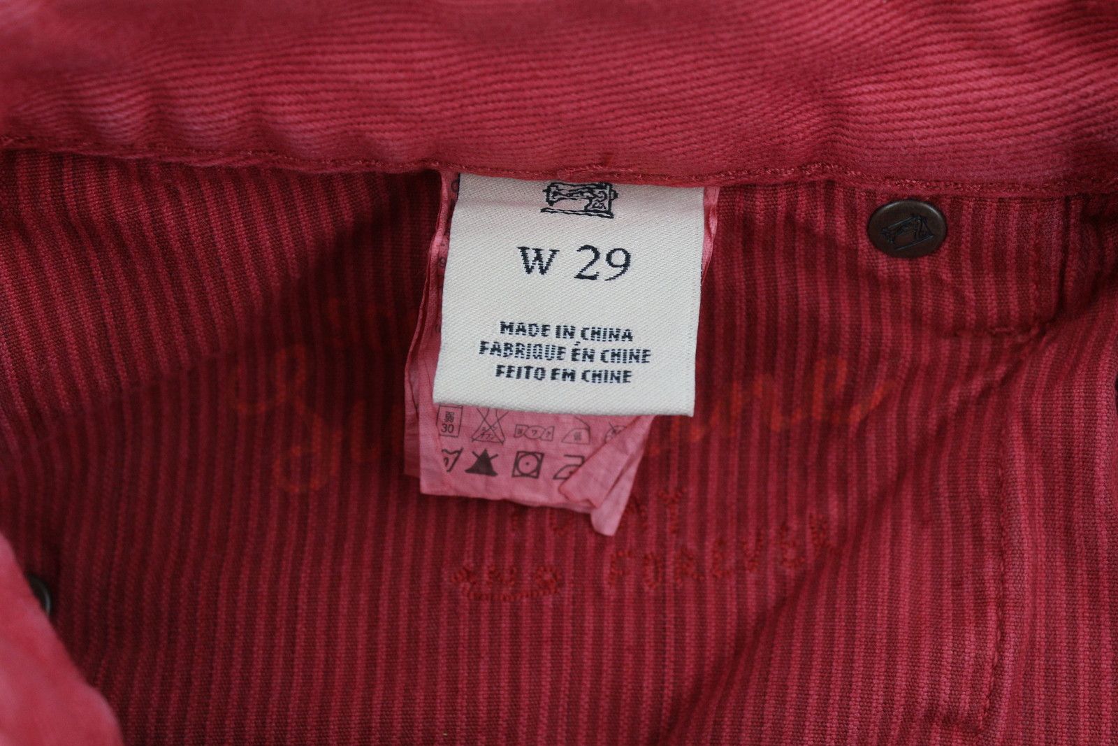 Scotch & Soda W29 Chino Corduroy Washed Red Button Fly Logo 84141 Size US 29 - 8 Thumbnail