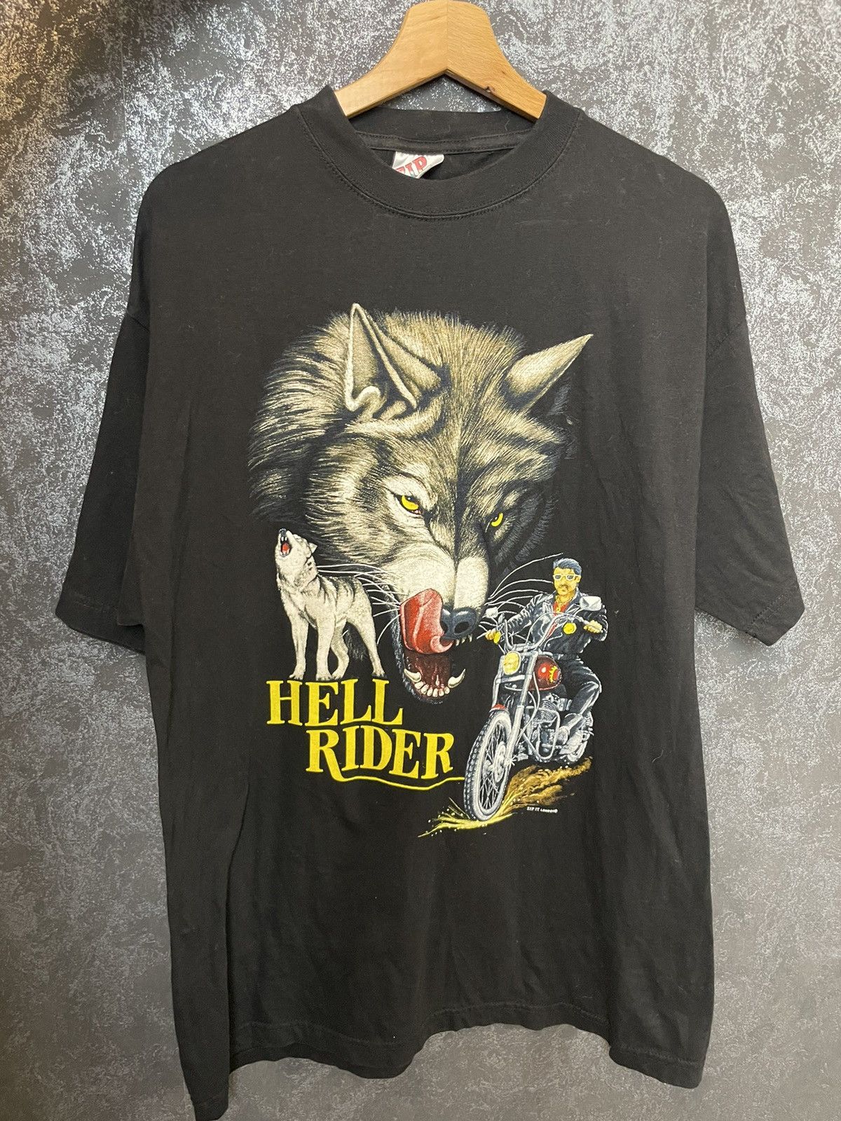 Harley Davidson Vintage hell rider wolf biker tshirt Size US XL / EU 56 / 4 - 1 Thumbnail