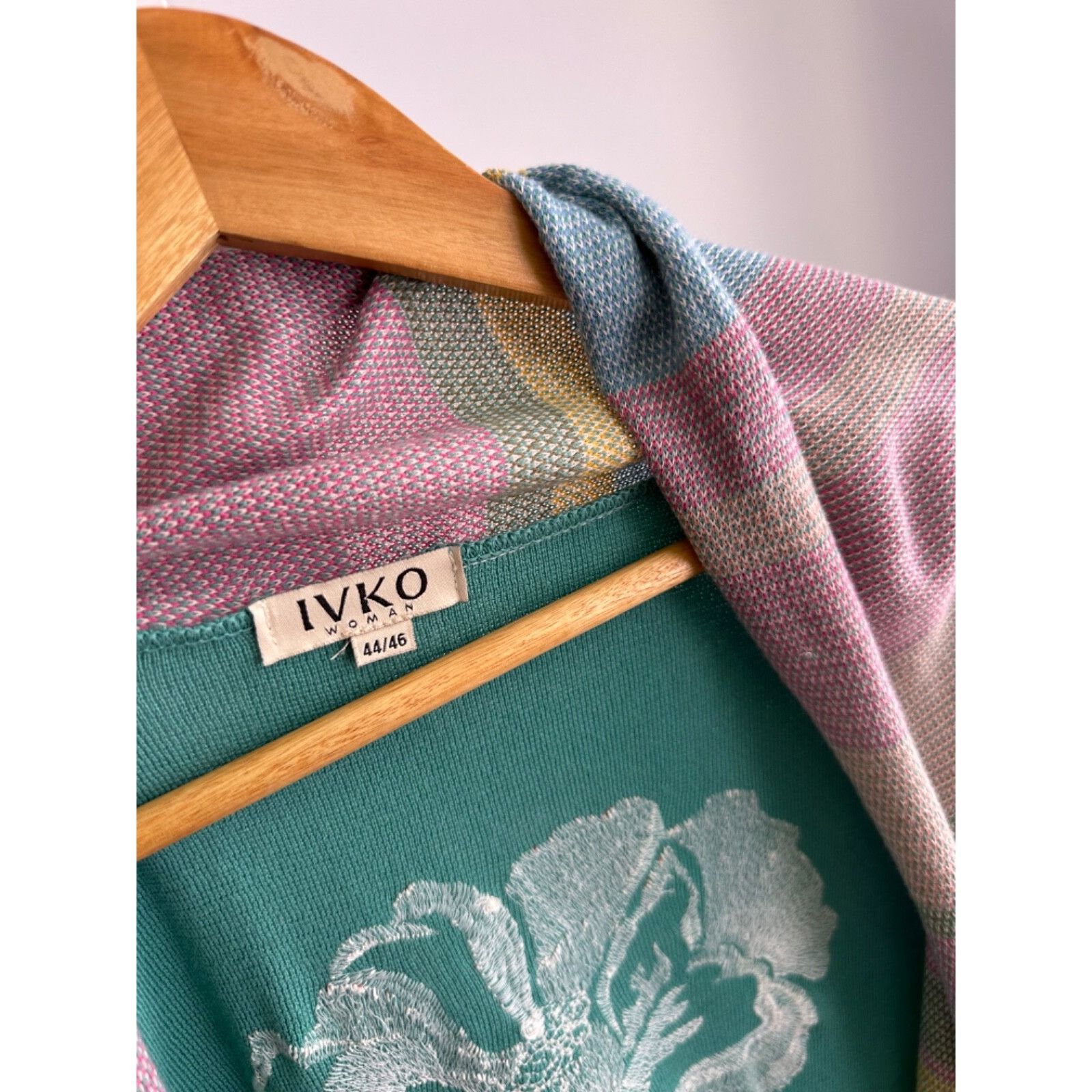 Vintage VTG Ivko Sebian Long Wrapover Cardigan Floral Pattern Print Size L / US 10 / IT 46 - 6 Thumbnail