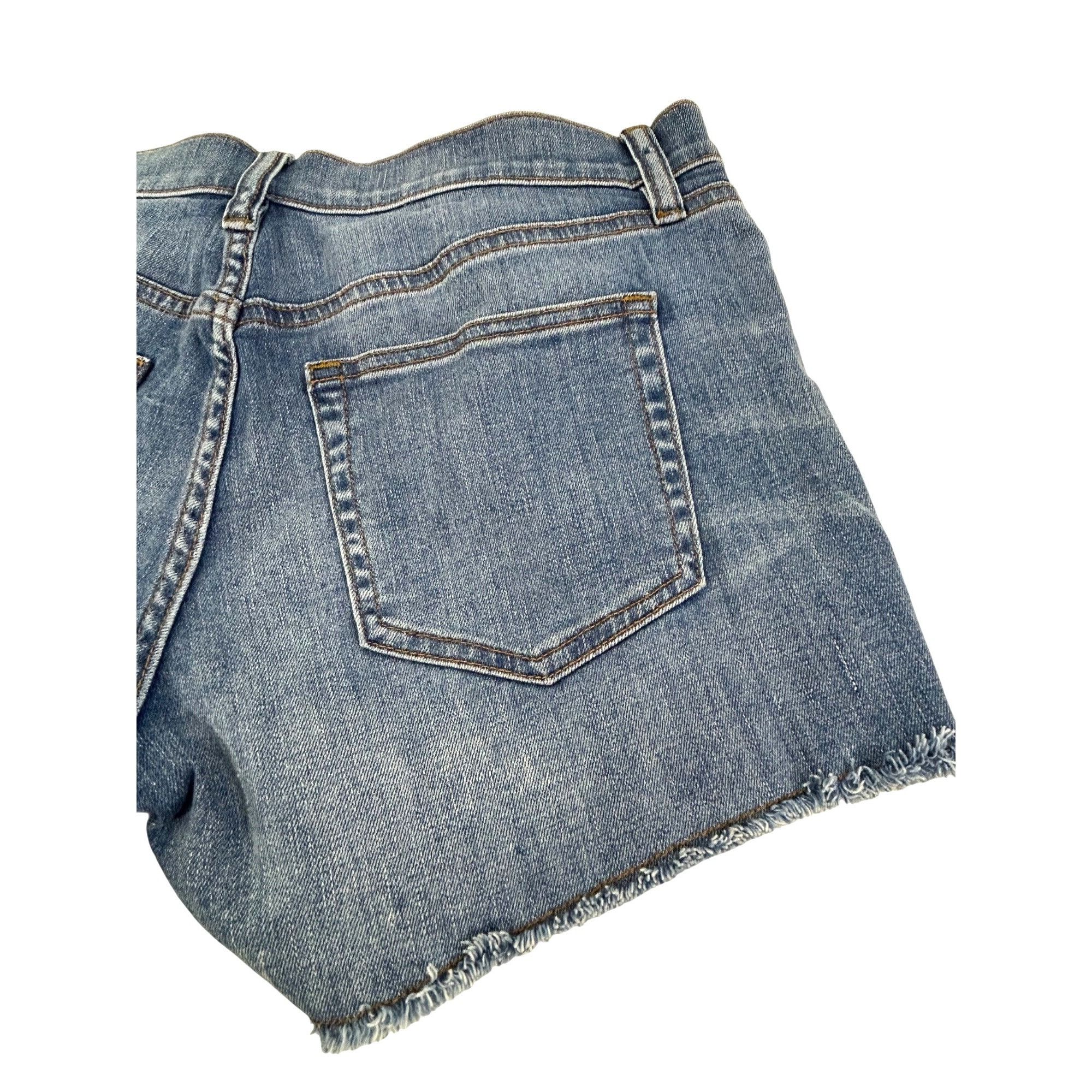 J.Crew J. Crew Indigo Denim Jean Shorts Blue 28 Cut Off Frayed Hem Size 28" / US 6 / IT 42 - 10 Thumbnail