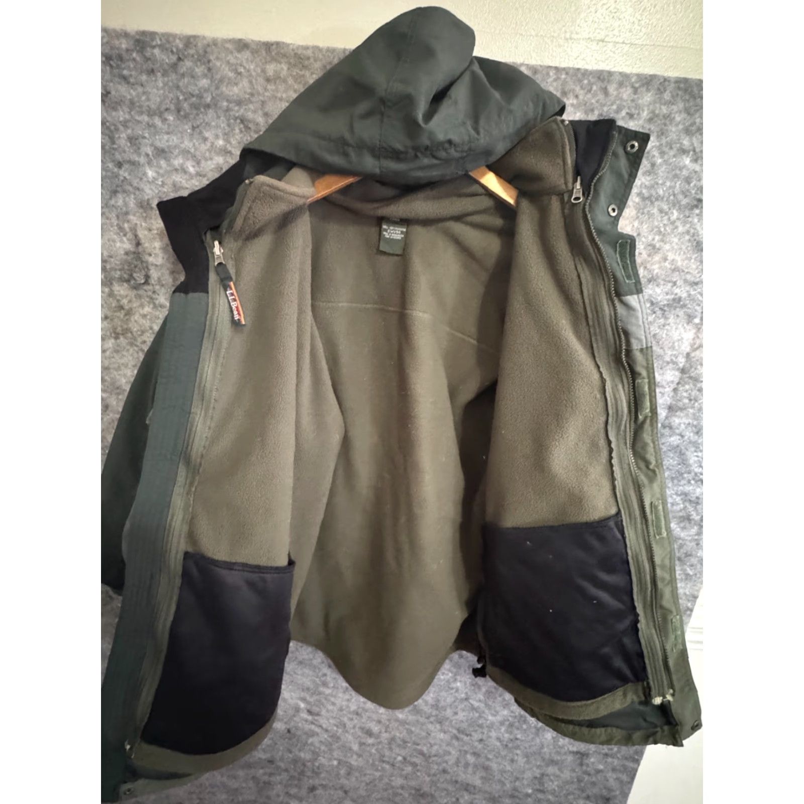 Vintage LL Bean Jacket Mens Large Tall LT Gray Full Zip Parka Removable liner with hood Size US L / EU 52-54 / 3 - 3 Thumbnail