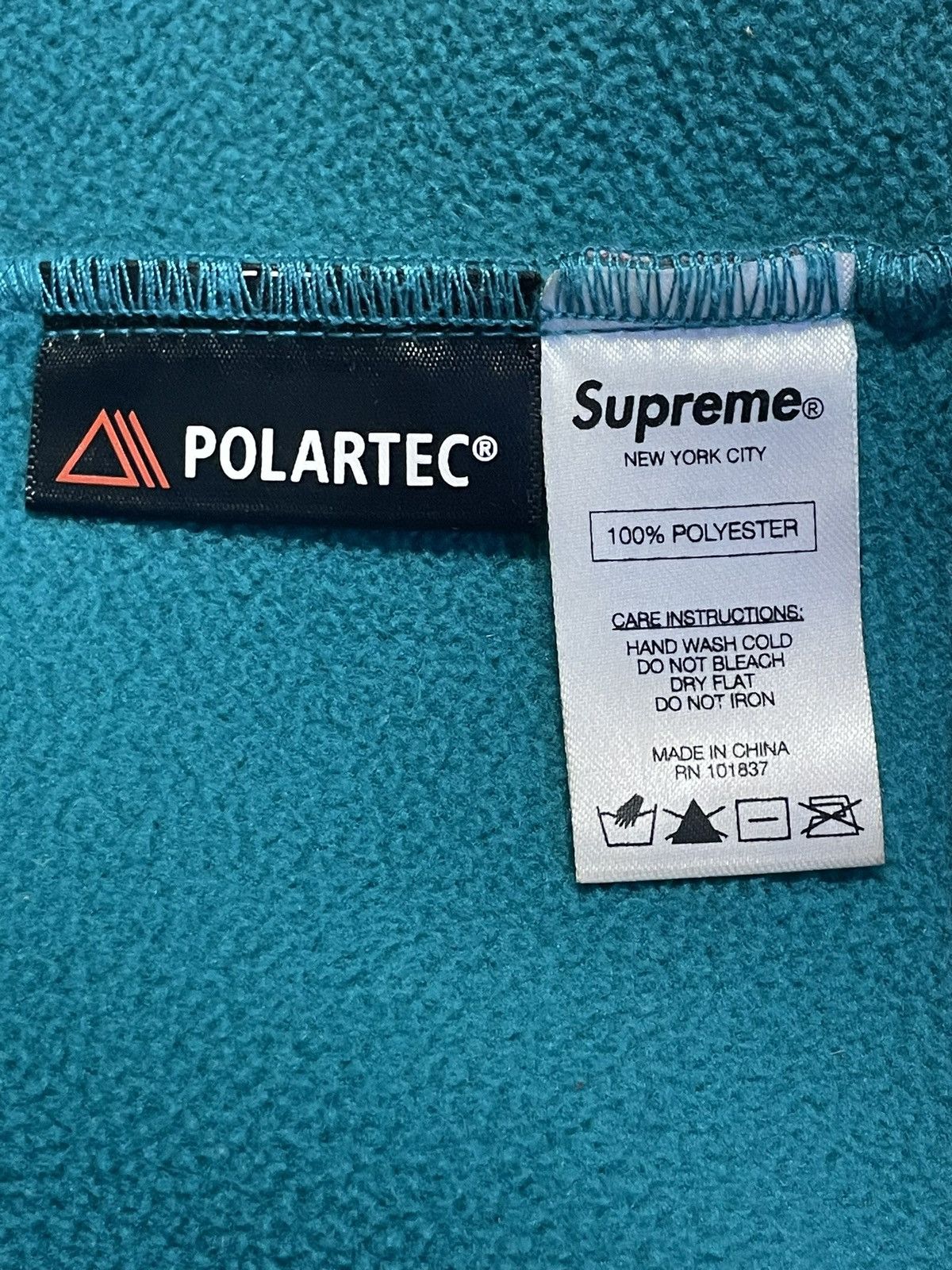 Vintage Supreme Polartec Fleece Neck Gaitor Teal FW16 Size ONE SIZE - 4 Thumbnail