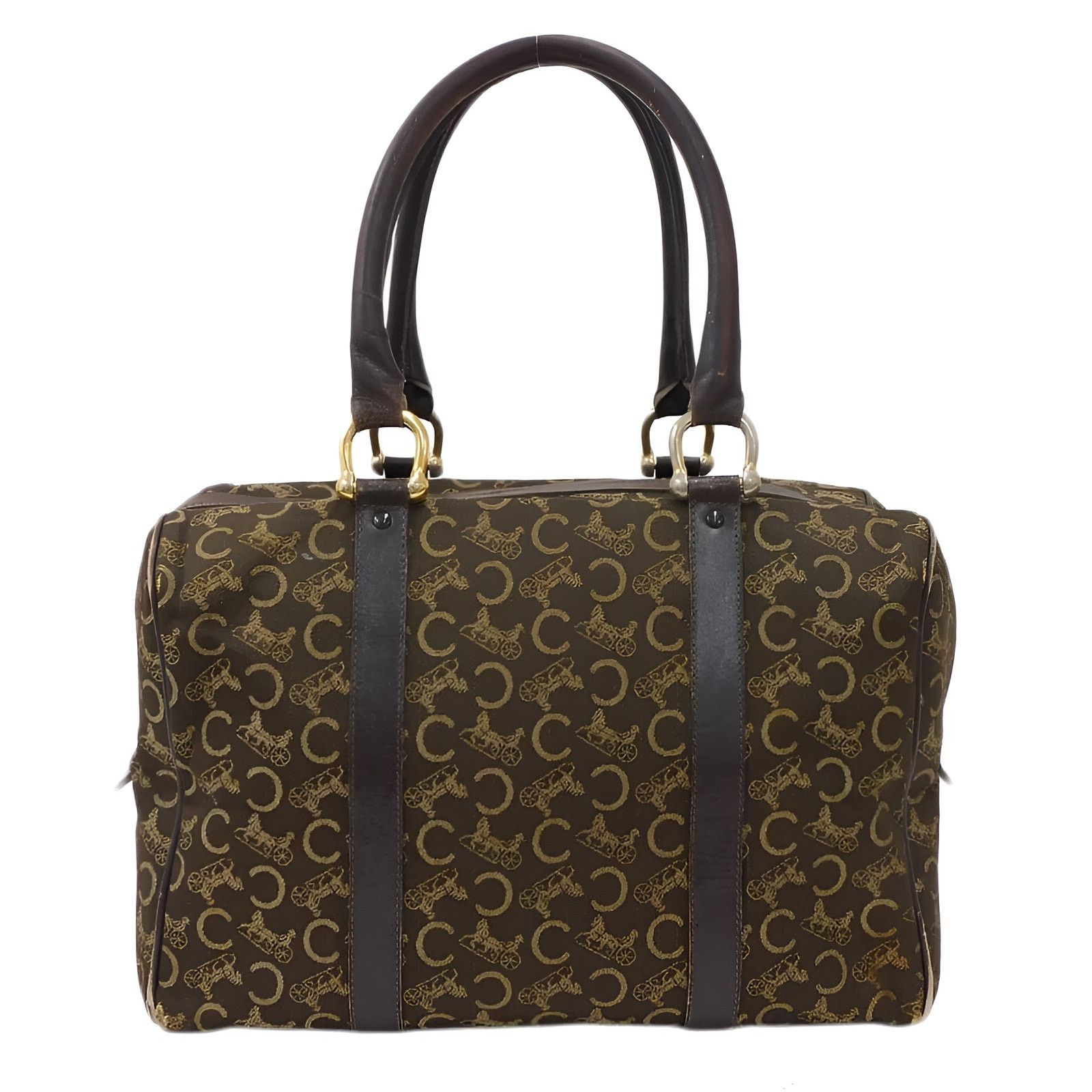 Celine CELINE C Macadam Canvas Hand Bag Brown Gold 001243 Size ONE SIZE - 2 Thumbnail