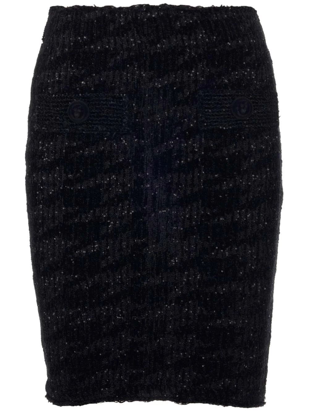 Balmain o1y0625 Midi Skirt in Black Size 30" / US 8 / IT 44 - 2 Thumbnail