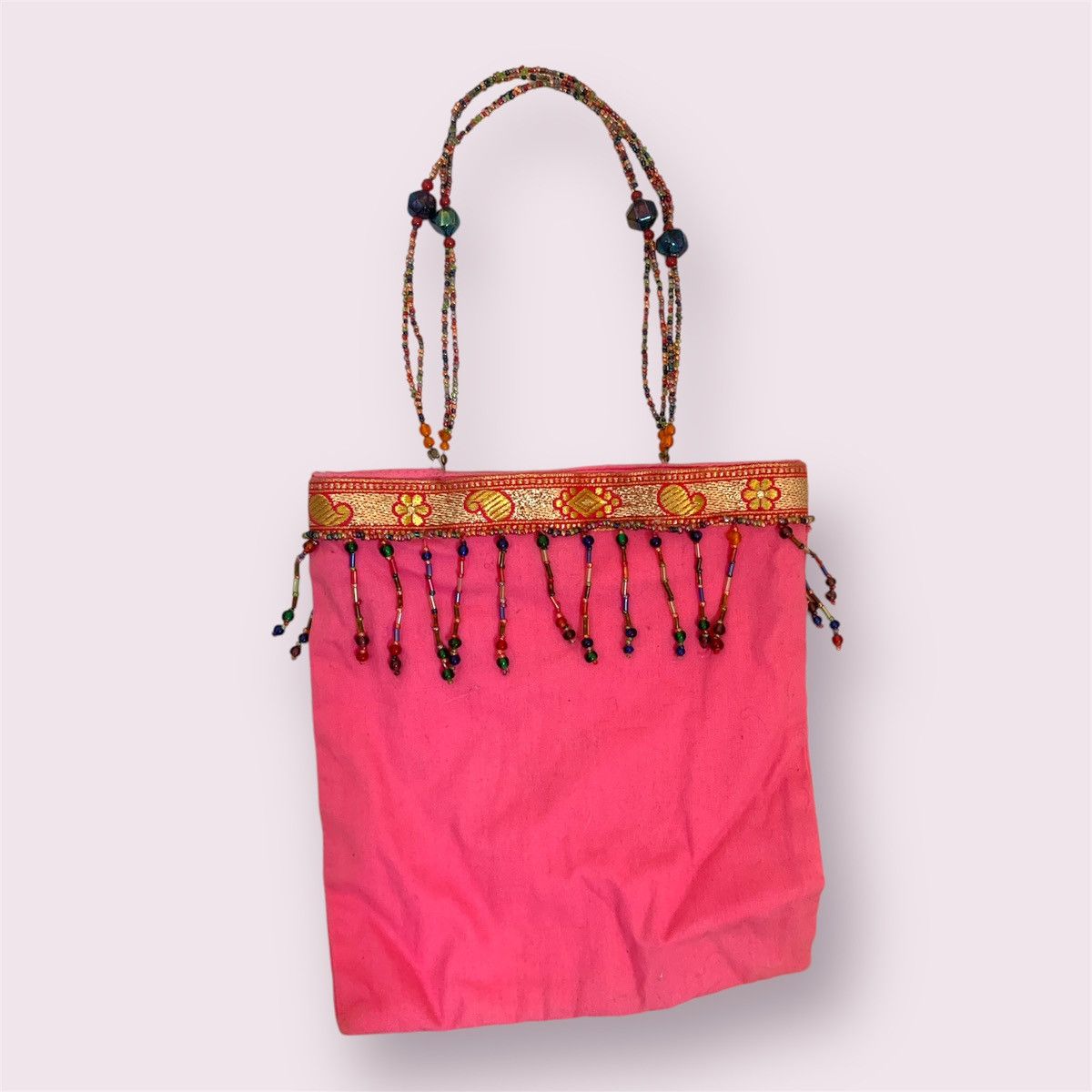 Vintage Pink Beaded Mini Bag Purse Size ONE SIZE - 2 Thumbnail