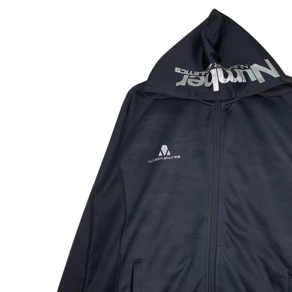 Japanese Brand NUMBER ATHLETICS Big Logo Zipper Hoodie Sweatshirt #1277-C57 Size US L / EU 52-54 / 3 - 7 Thumbnail
