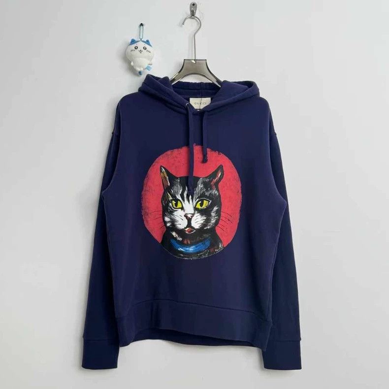 Gucci Gucci Elf cat slogan hoodie 2502-Nextarrow Size US M / EU 48-50 / 2 - 1 Thumbnail