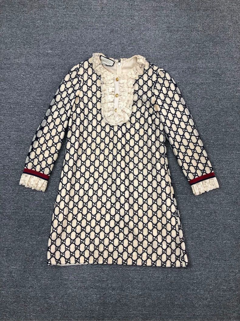 Gucci Gucci Lace Collar Dress in Cream Color-2506 Size XL / US 12-14 / IT 48-50 - 1 Thumbnail