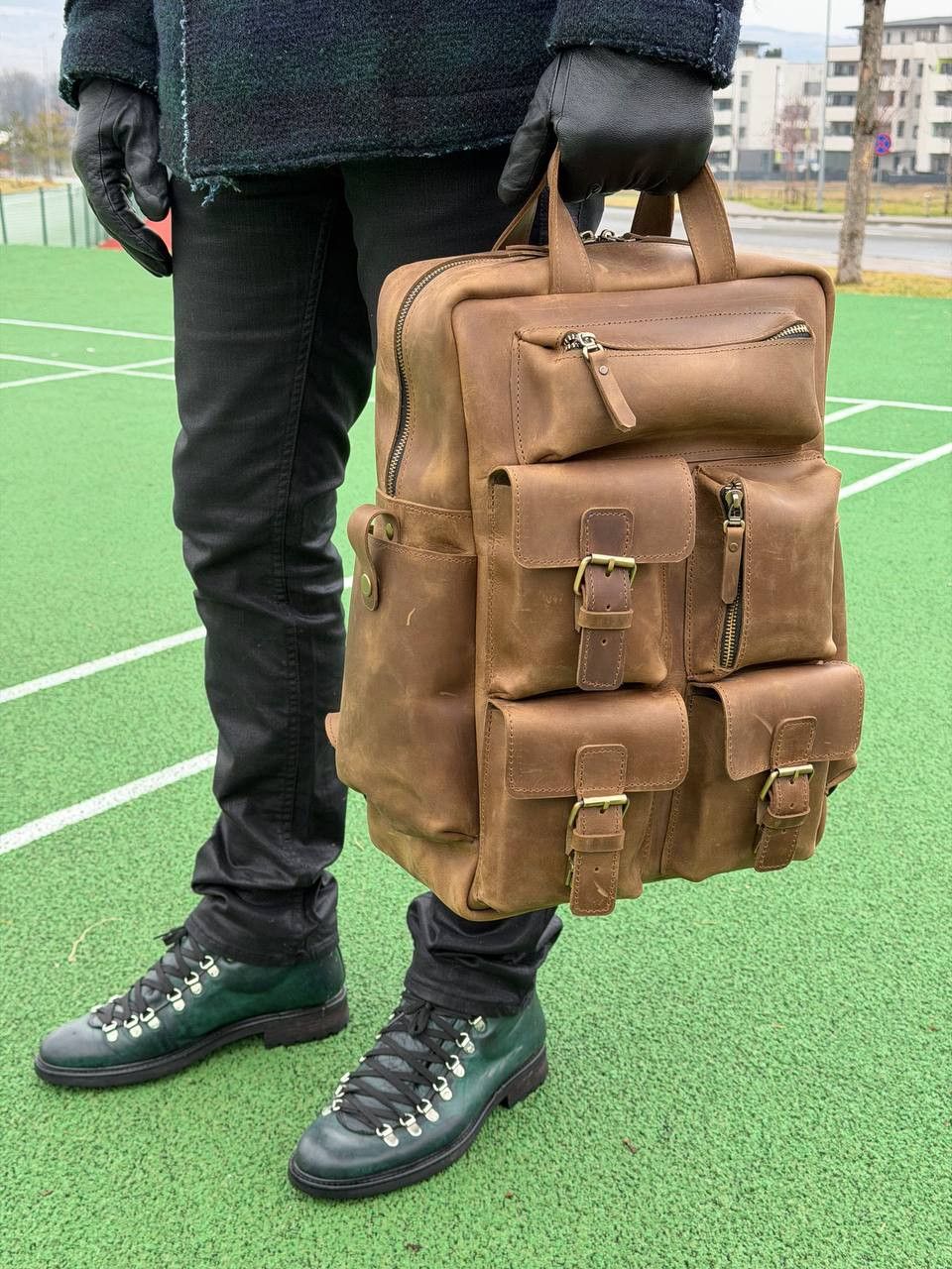 Handmade Backpack Genuine vintage leather CrazyHorse Size ONE SIZE - 2 Thumbnail