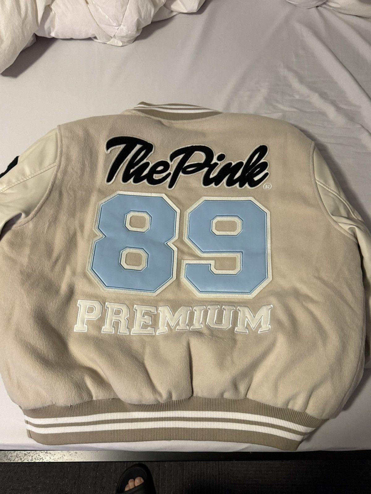 Vandy The Pink Vandy The Pink Varsity Jacket Cream Leather Sleeve XL Size US L / EU 52-54 / 3 - 2 Thumbnail