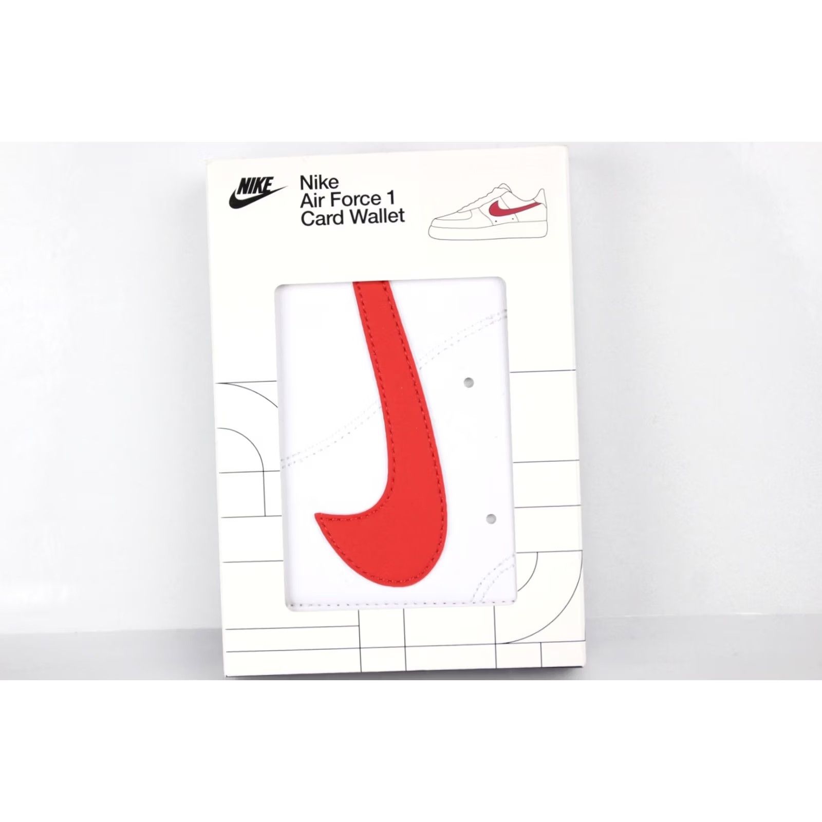 Nike Nike Air Force 1 Card Wallet Iconic 1982 White Red - Card Wallet Men 4.5" x 3.25" 1 Sleeve 3 Card Slots White Red Size ONE SIZE - 2 Thumbnail