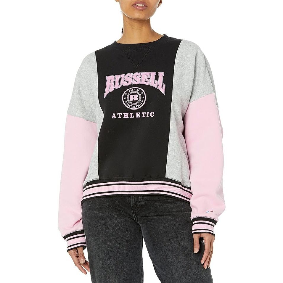Russell Athletic Russell Athletic Women Logo Color Block Sweatshirt Pink Sz S Size S / US 4 / IT 40 - 1 Thumbnail