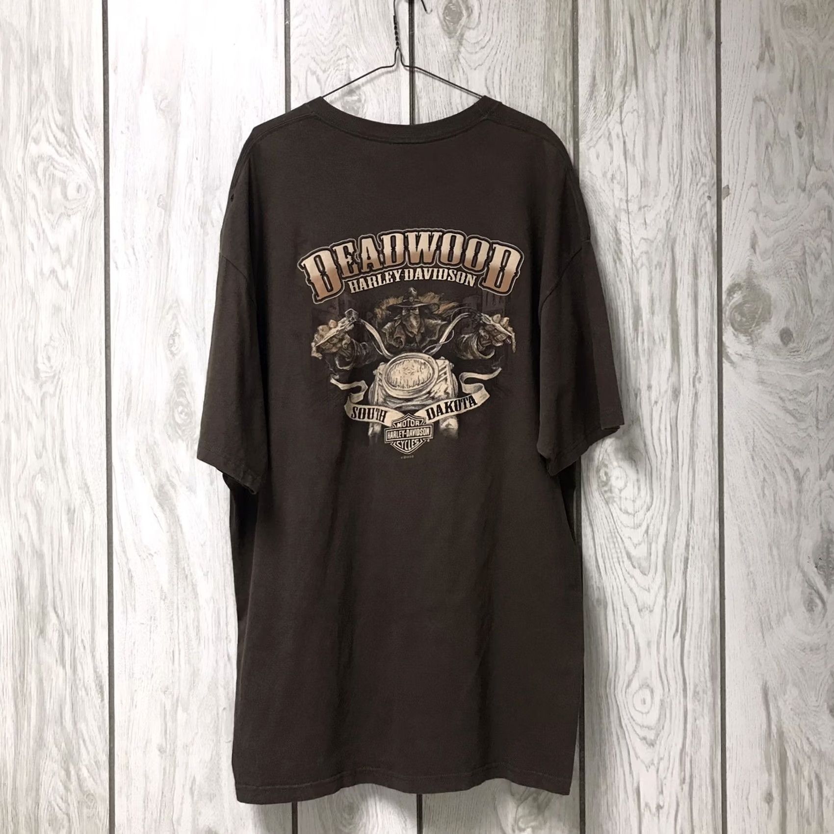 Harley Davidson Harley-Davidson Men T-Shirt Brown Deadwood Bandit Graphic 2XL Crew Neck Short Sleeve USA Western Vintage No Size US XXL / EU 58 / 5 - 2 Thumbnail