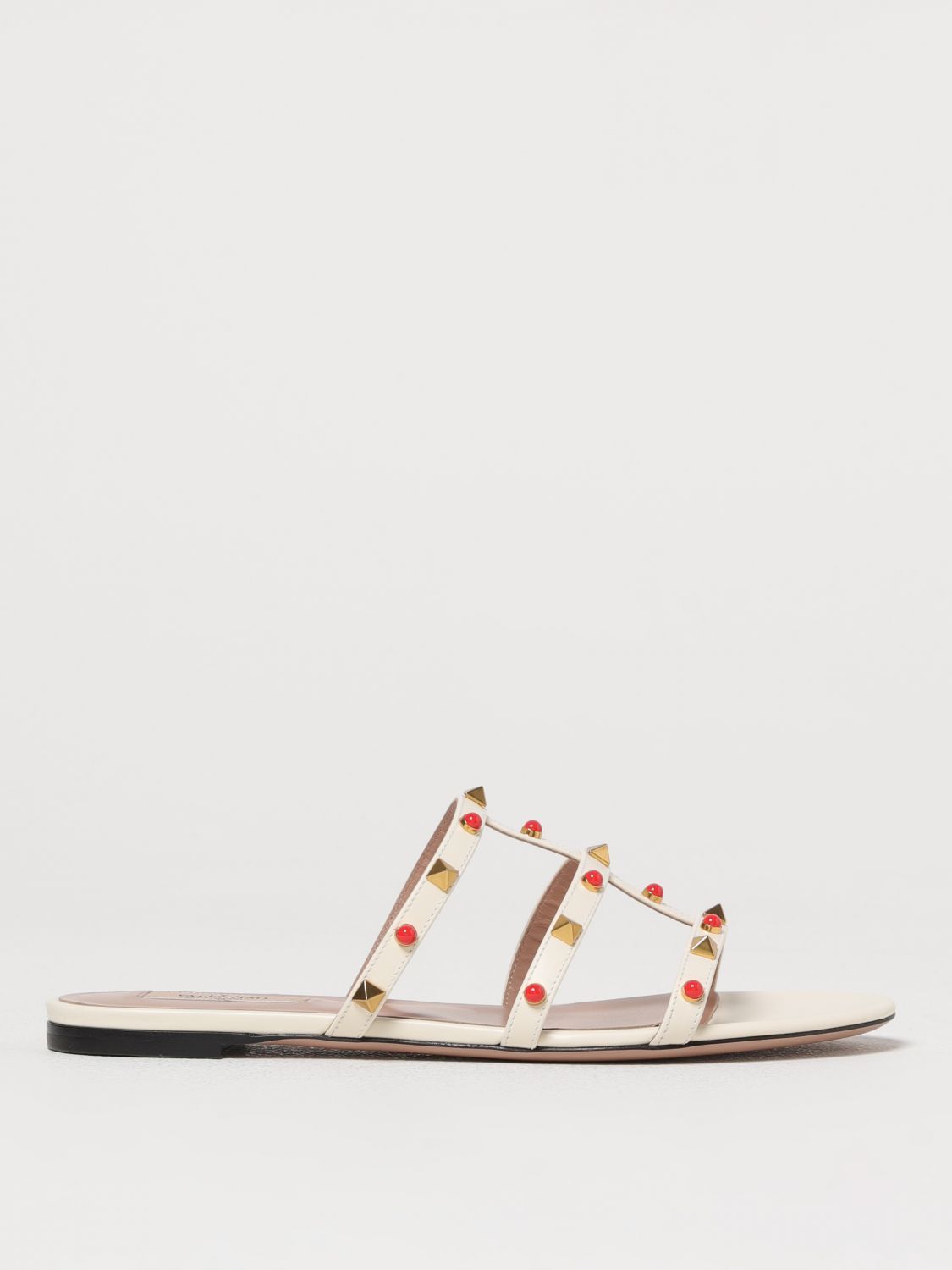 Valentino Valentino Garavani Flat Sandals Woman Yellow Cream Size US 11 / IT 41 - 1 Thumbnail