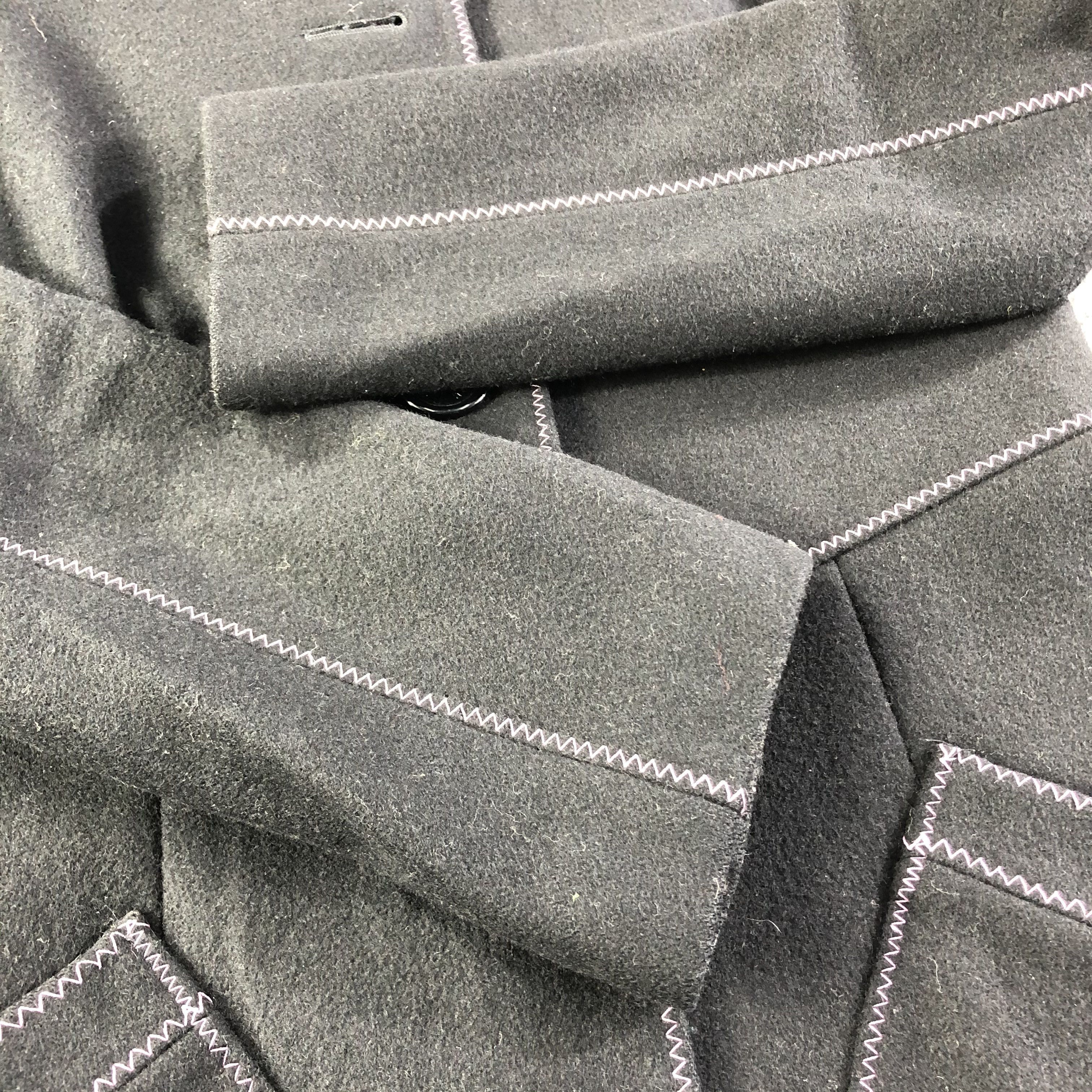 Japanese Brand Cynthia Rowley Black Stitched Coat Jacket -JC188 Size S / US 4 / IT 40 - 4 Thumbnail