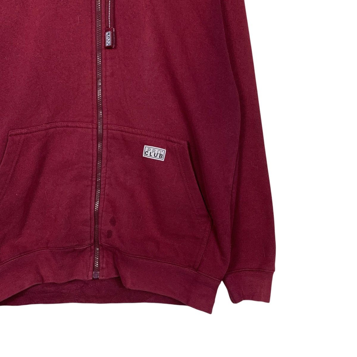 Vintage PRO CLUB Maroon Zipper Hoodie Sweatshirt #2427-C109 Size US M / EU 48-50 / 2 - 4 Thumbnail