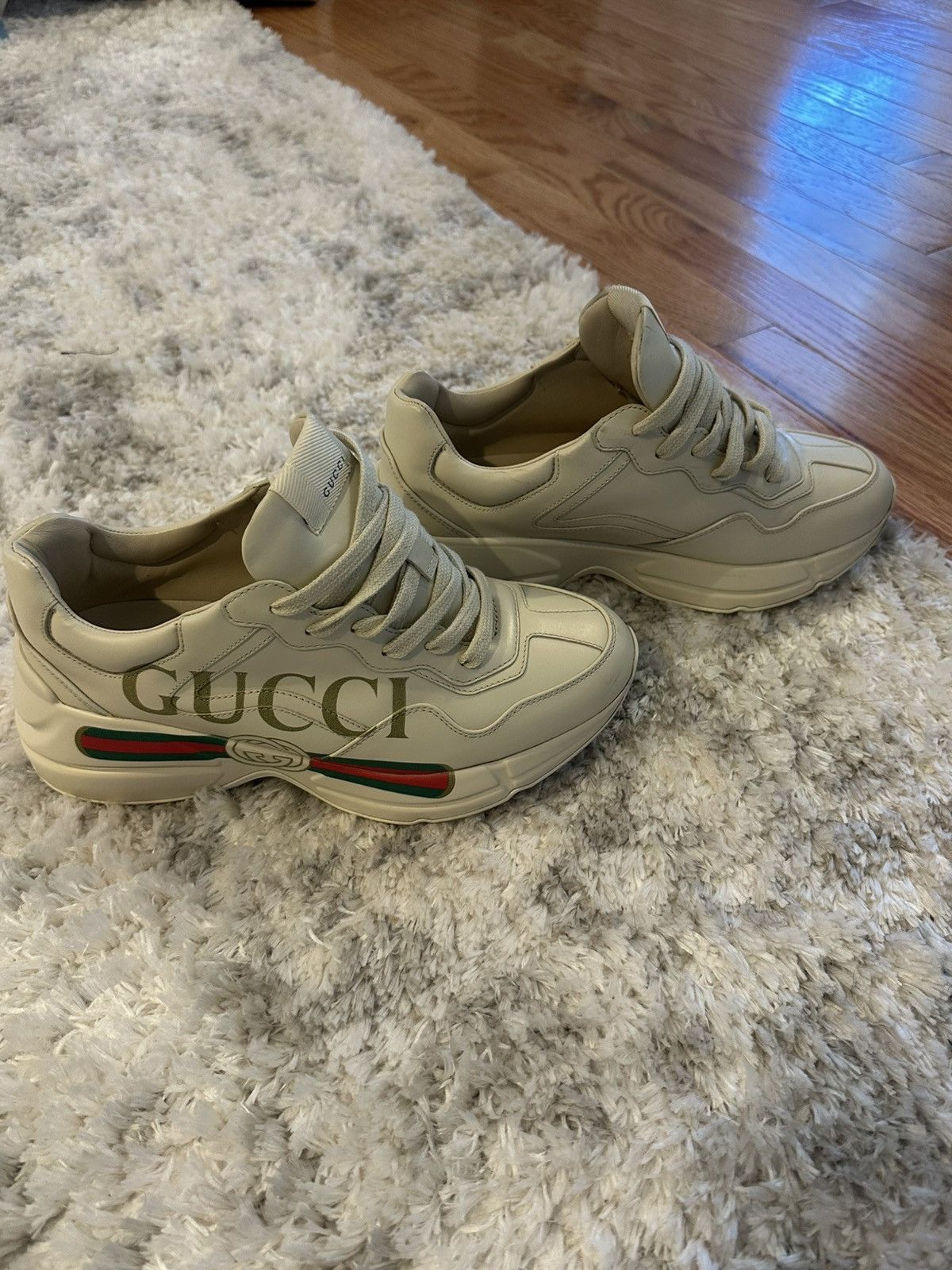 Gucci Rhyton Gucci Logo leather sneaker Size US 8.5 / IT 38.5 - 2 Thumbnail