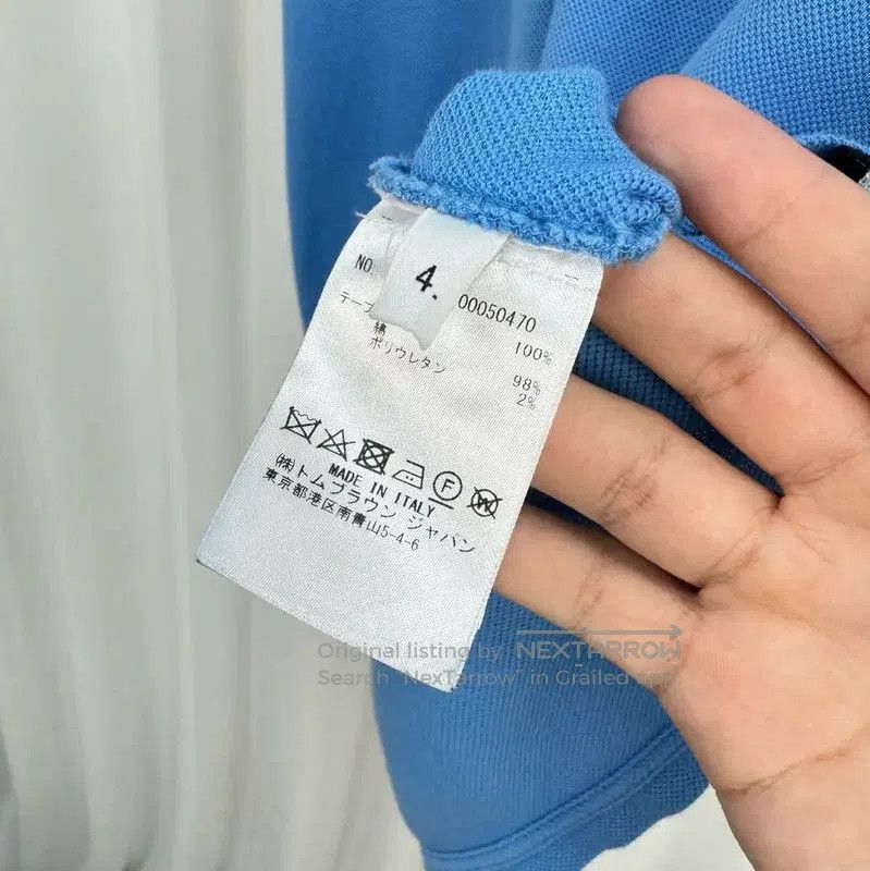 Thom Browne Thom Browne Blue Cotton Striped Polo Shirt . Size US L / EU 52-54 / 3 - 7 Thumbnail