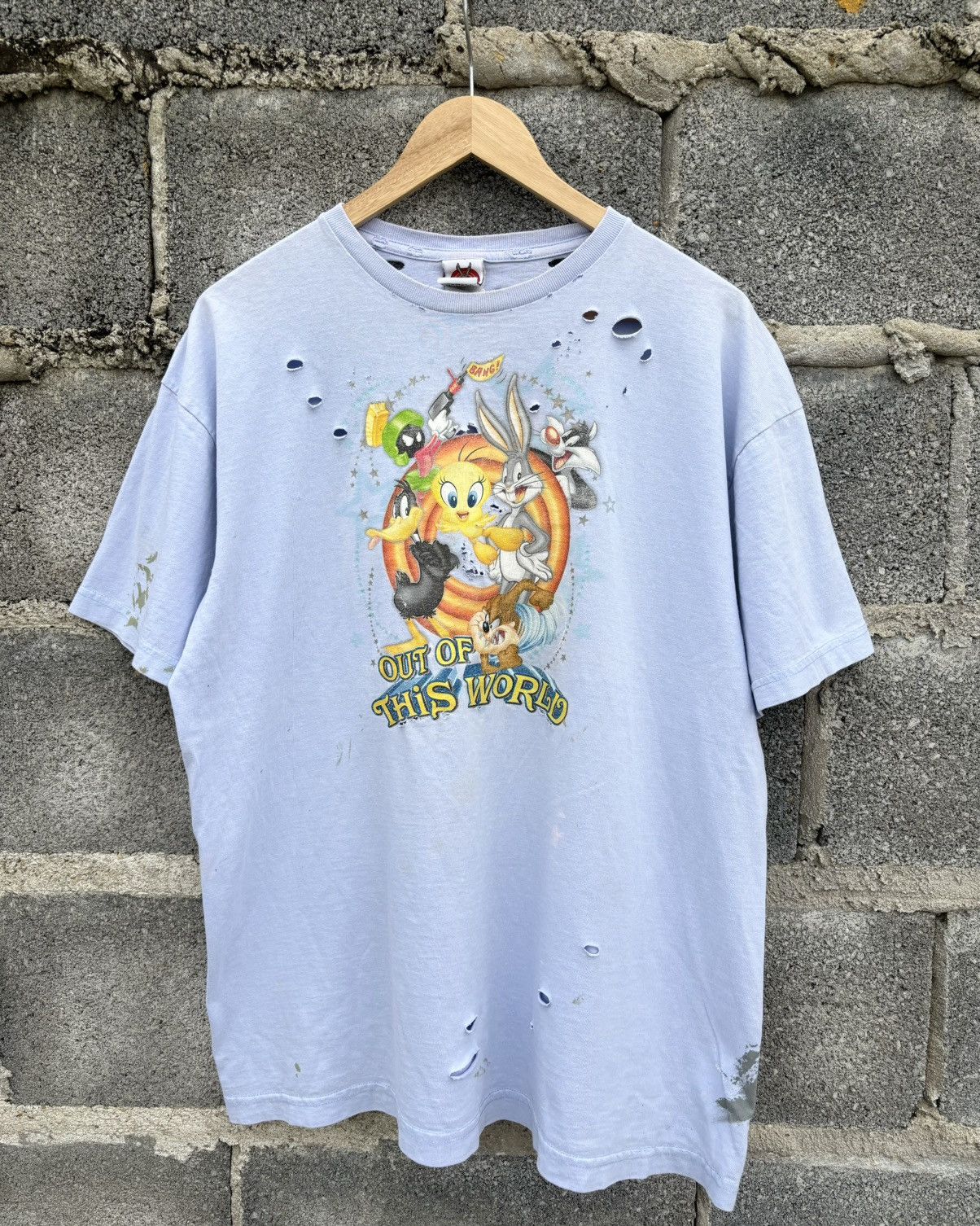Thrashed Looney Tunes Tee Shirt Distressed