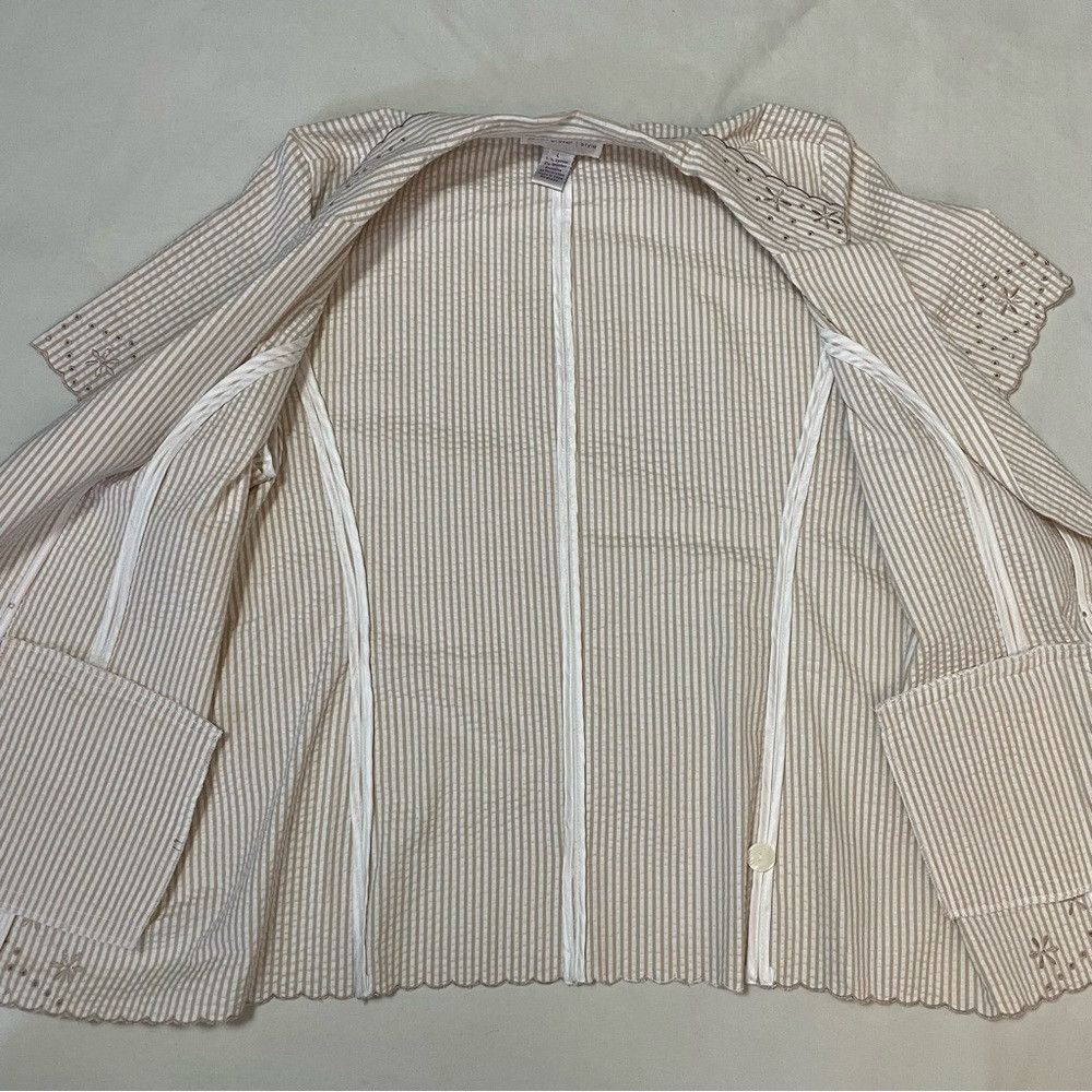 Other Susan Graver Style Embroidered Cotton Short Sleeve Jacket S Size L / US 10 / IT 46 - 5 Thumbnail