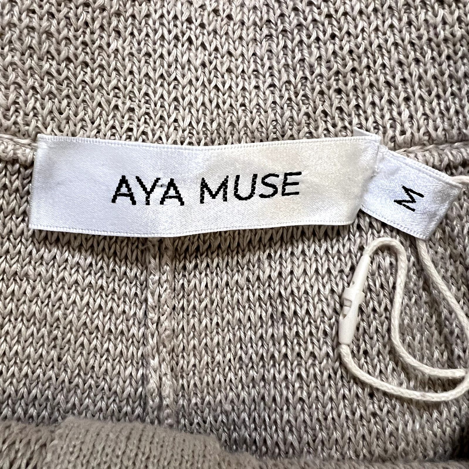Aya Muse Lumen knitted straight pants size M beige New