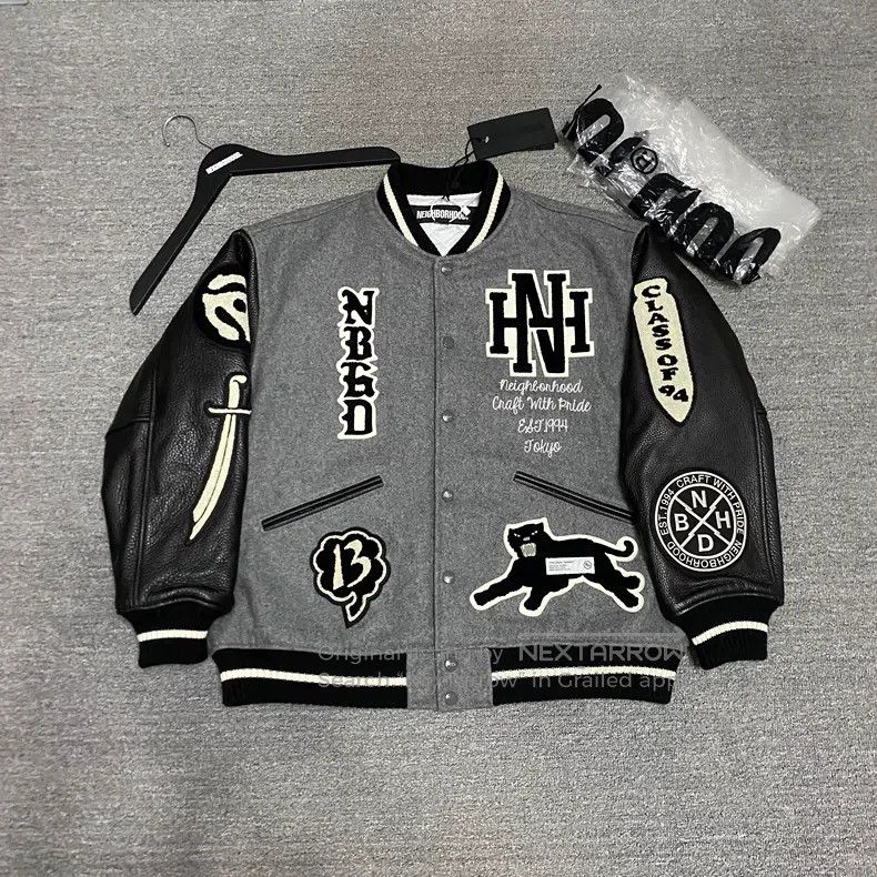 Neighborhood Neighborhood Autumn/Winter 23 Leather Sleeve Baseball Jack Size US M / EU 48-50 / 2 - 1 Thumbnail