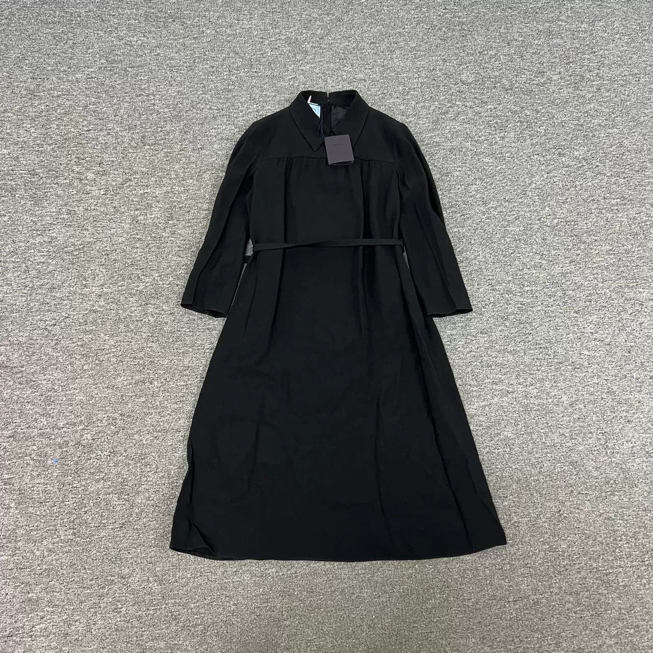 Prada Prada Classic Black Collared Long-Sleeve Dress Size S / US 4 / IT 40 - 1 Thumbnail