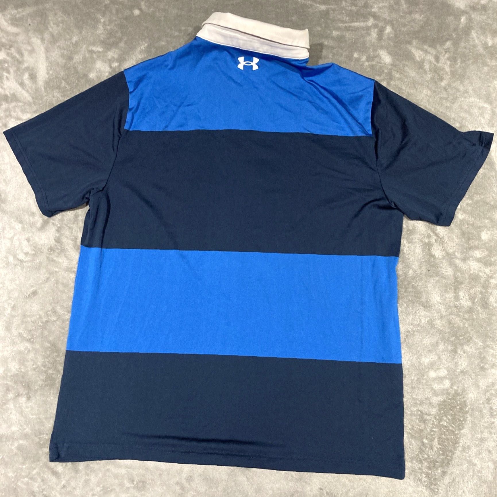Under Armour UNDER ARMOUR Playoff Polo Loose Mens XL Golf Stretch Performance Workout Polo Shirt Blue Striped Logo Athletic Golf Size US XL / EU 56 / 4 - 6 Thumbnail