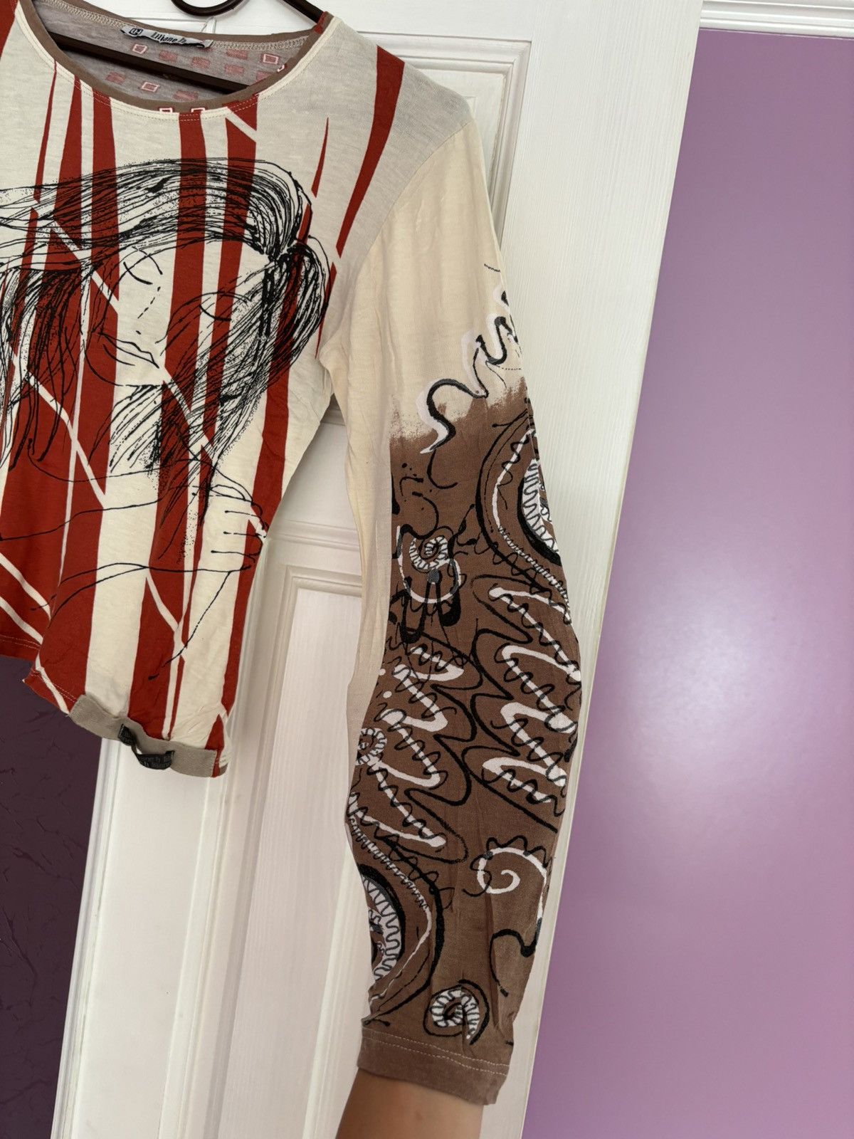 Vintage VINTAGE FRENCH PRINTED FACE TOP 00s LONG SLEEVE Size M / US 6-8 / IT 42-44 - 5 Thumbnail