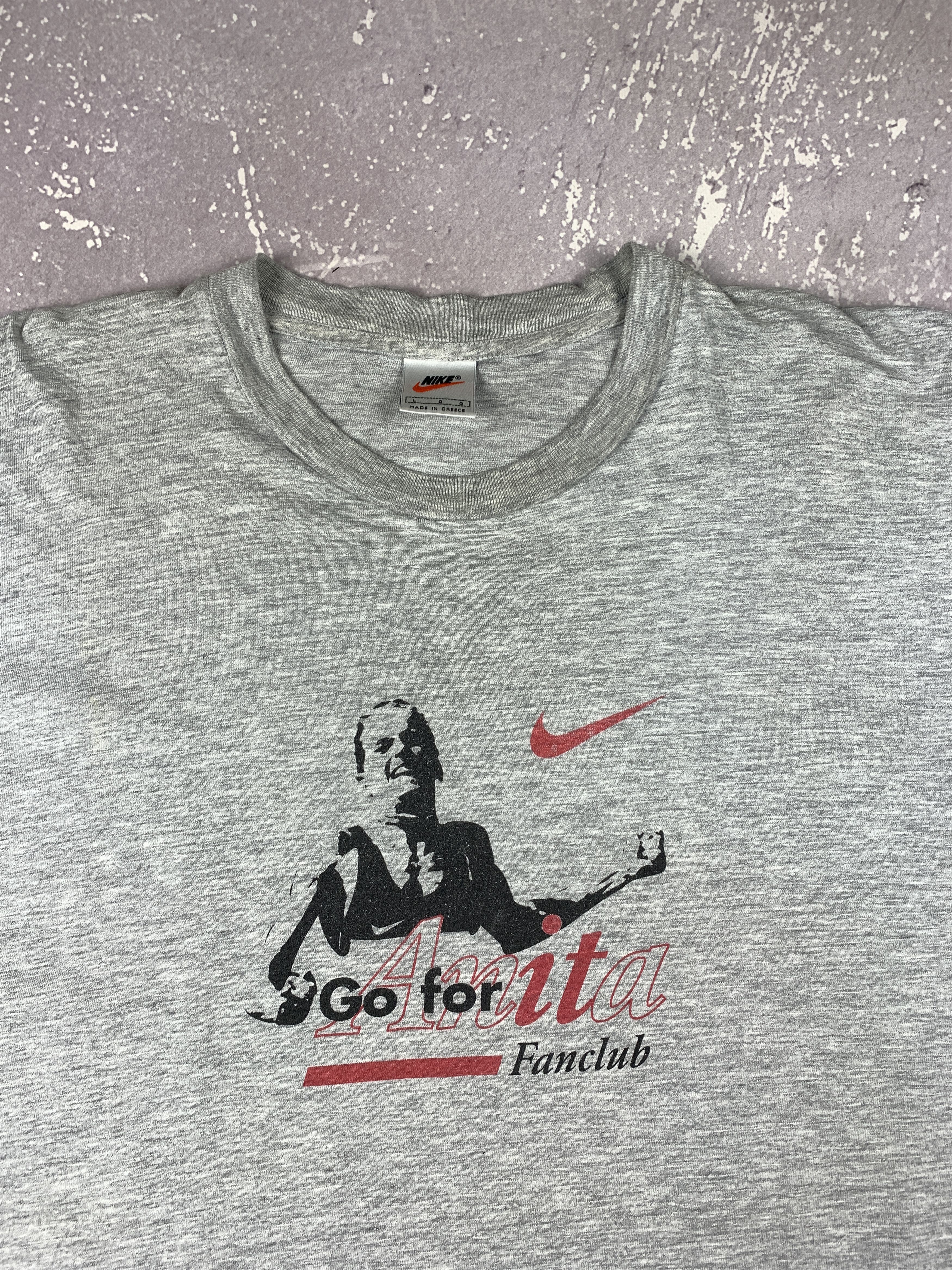 Nike Vintage 90s Nike T Shirt Anita Marathon Running Go for IT Size US L / EU 52-54 / 3 - 3 Thumbnail