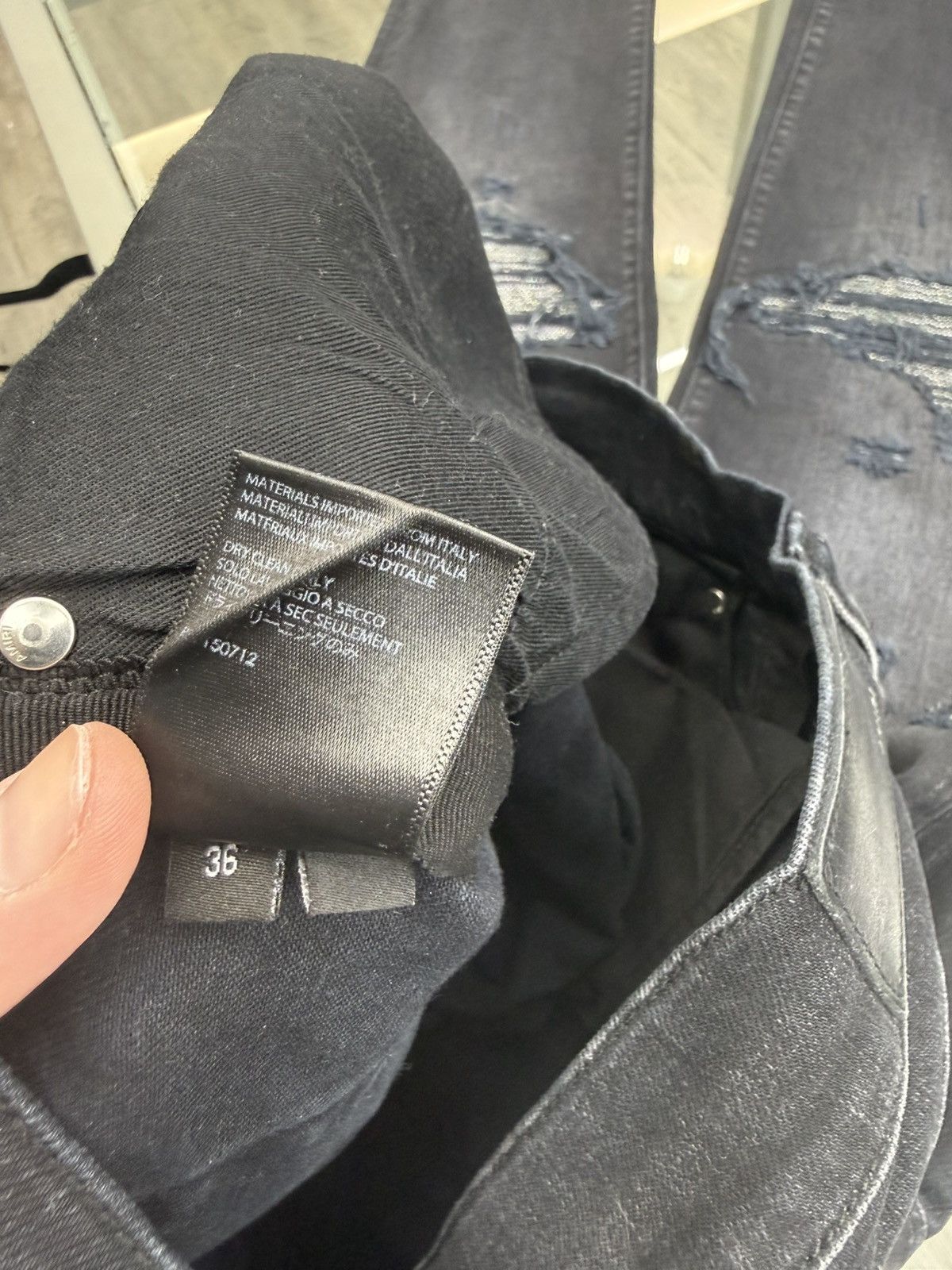 Amiri Amiri MX1 - Glitter Patched (Black) Size US 36 / EU 52 - 7 Thumbnail