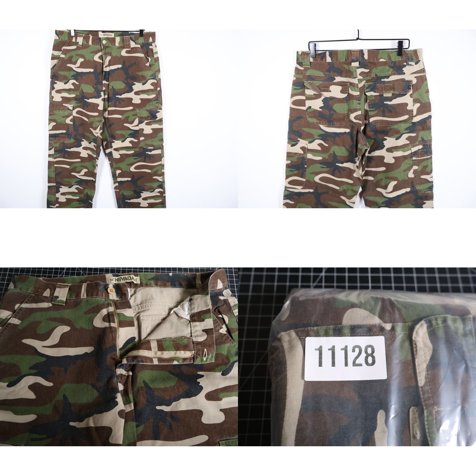 Vintage VINTAGE Nevada Cargo Pants Men 36 x 32 Camouflage Green Brown 90s Army Outdoor Workwear Pants Mens Size US 36 / EU 52 - 9 Thumbnail