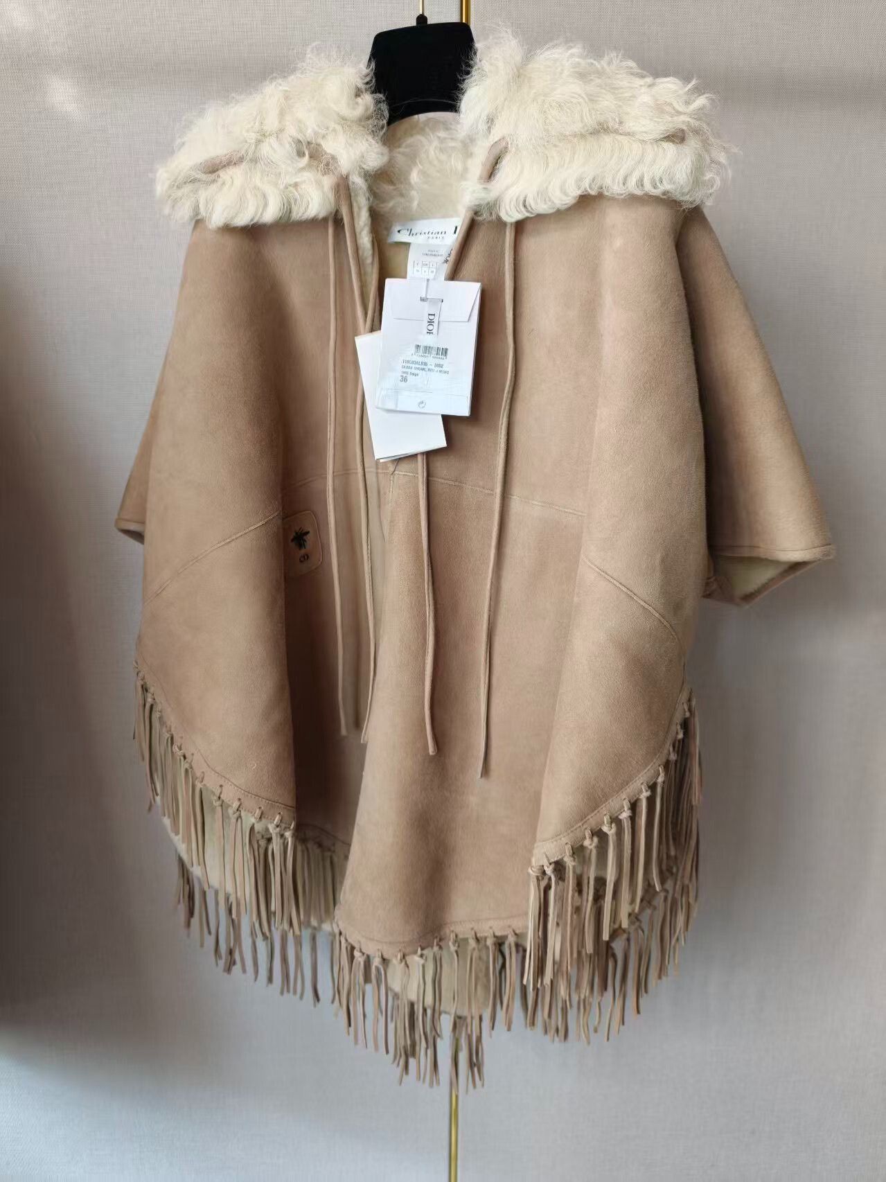 Dior Dior Beige Fur Collar Fringe Cape Size S / US 4 / IT 40 - 1 Thumbnail