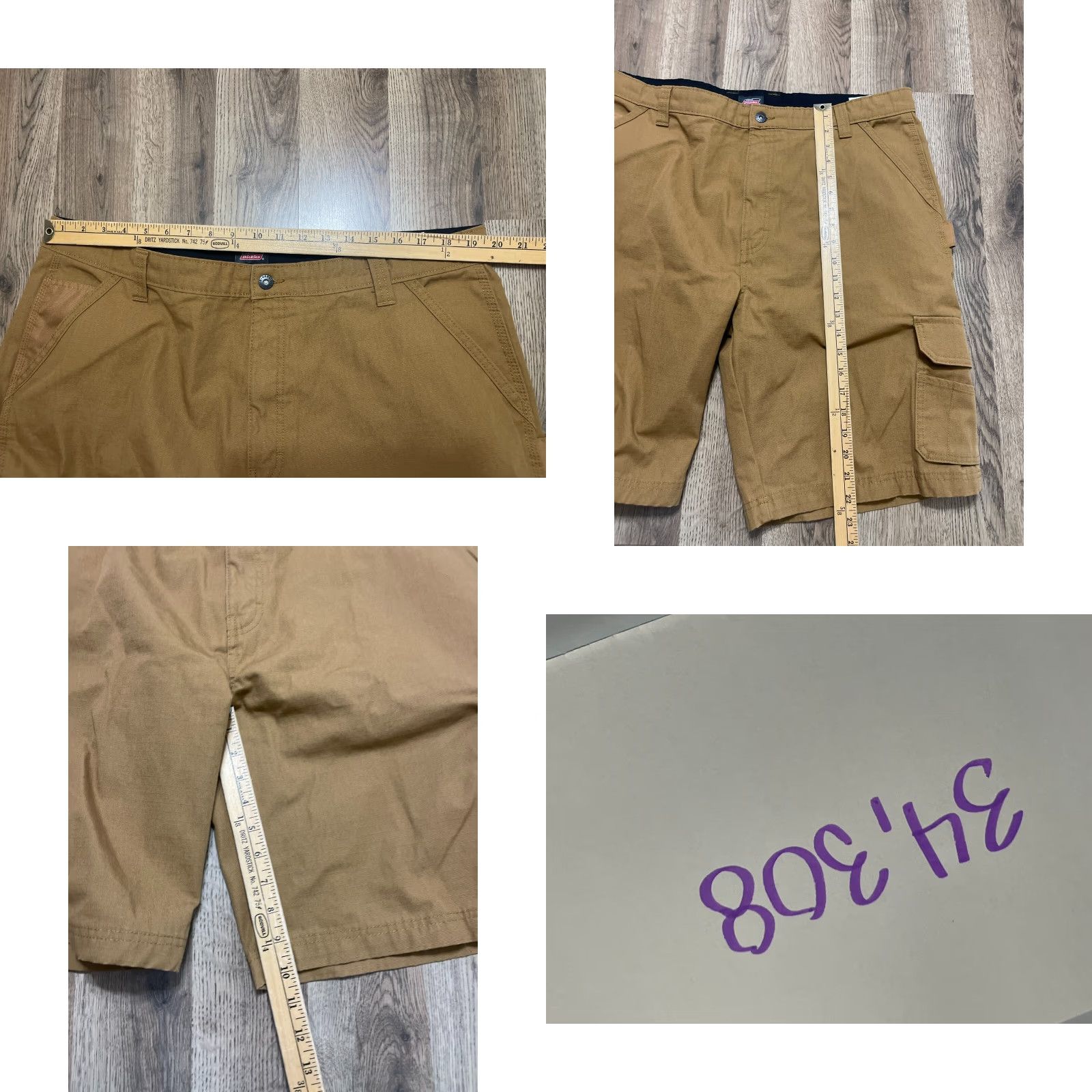 Dickies Dickies Shorts, Men's Size 40, Cargo Shorts, Pockets, Brown, Regular, Inseam 10.5, 40, Mens Size US 40 / EU 56 - 8 Thumbnail