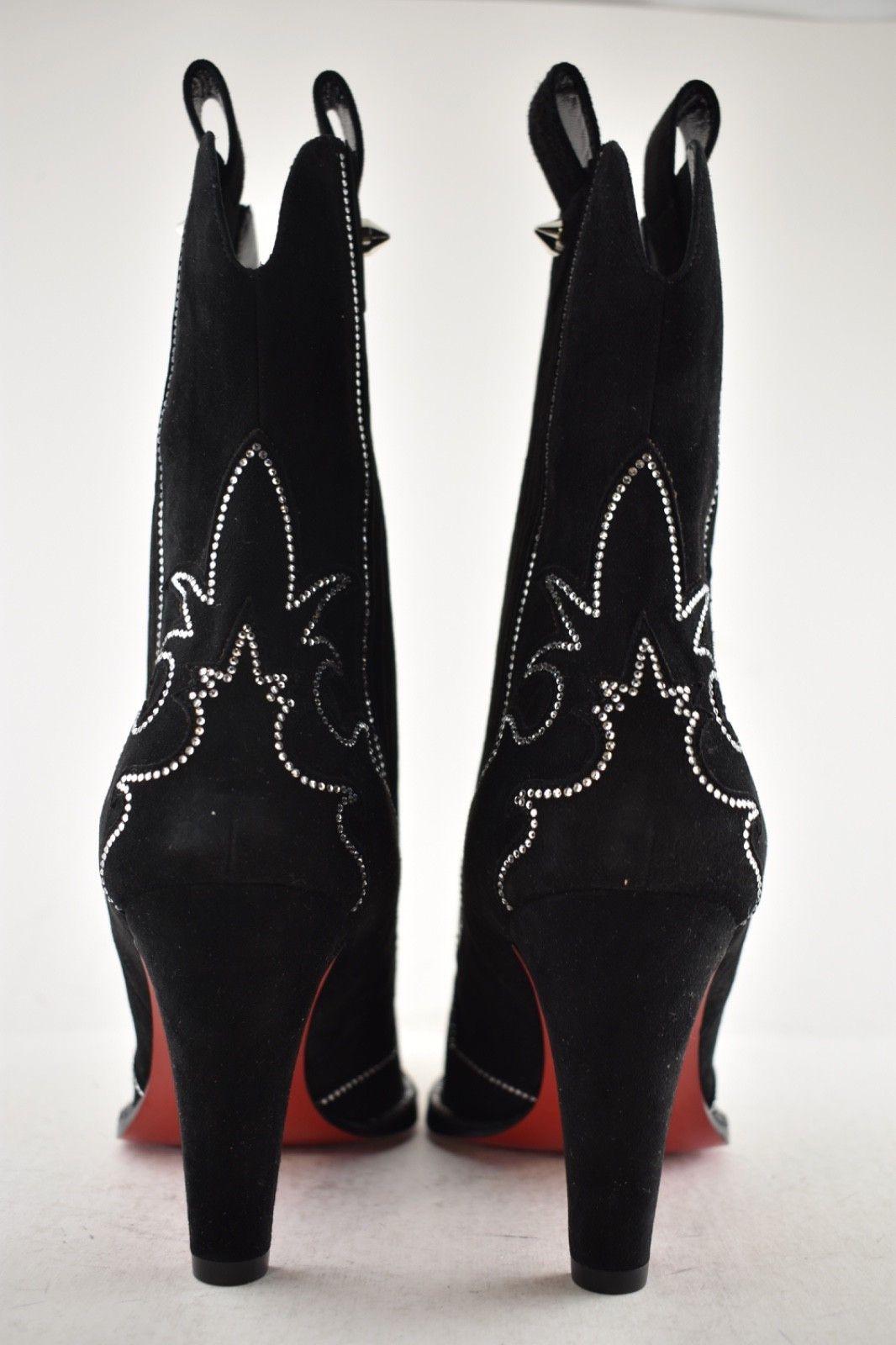 Christian Louboutin Santigag Strass 85 Black Suede Western Ankle Heel Boot 39 Size US 9 / IT 39 - 20 Thumbnail