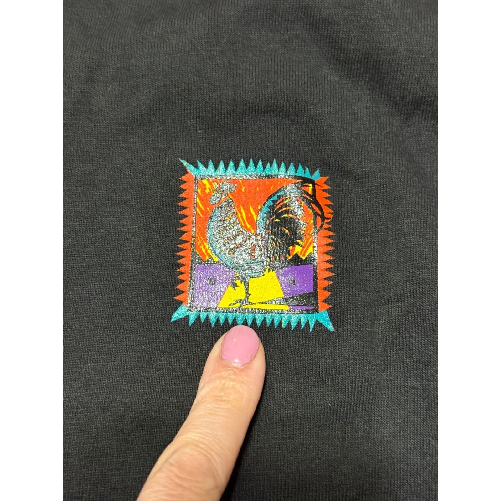 Vintage Santee Hvvwt Shirt Men XL Black Long Sleeve Rooster Mock Neck Shirt Size US XL / EU 56 / 4 - 5 Thumbnail