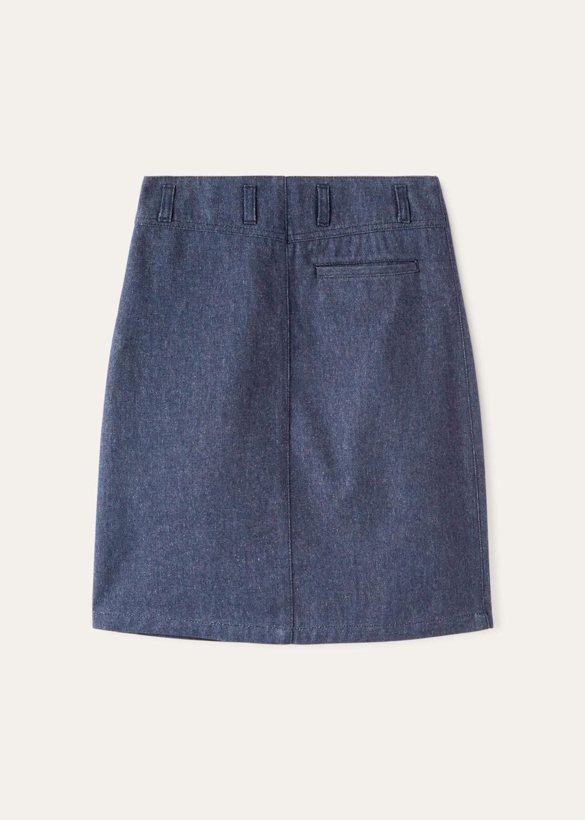 Loro Piana o1srvl11e0125 FAN8642 Eileen Denim Skirt in Navy Blue Size 28" / US 6 / IT 42 - 2 Thumbnail