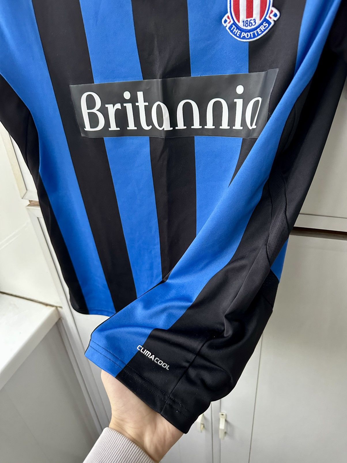 Adidas Vintage Stoke City Adidas Britannia Jersey Size US L / EU 52-54 / 3 - 9 Thumbnail