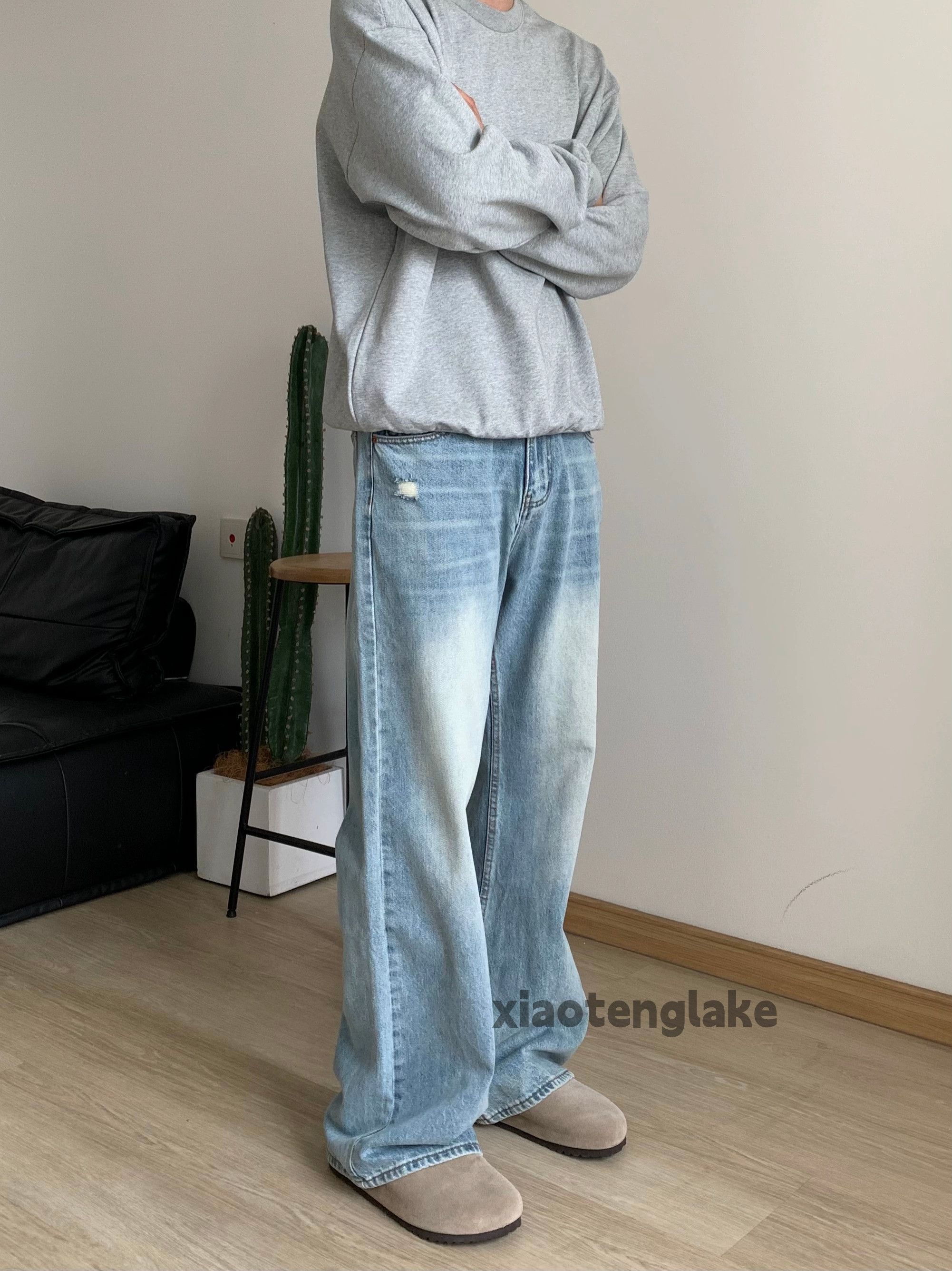 Jean × Vintage washed faded damaged loose baggy yuppie jeans Size US 32 / EU 48 - 3 Thumbnail