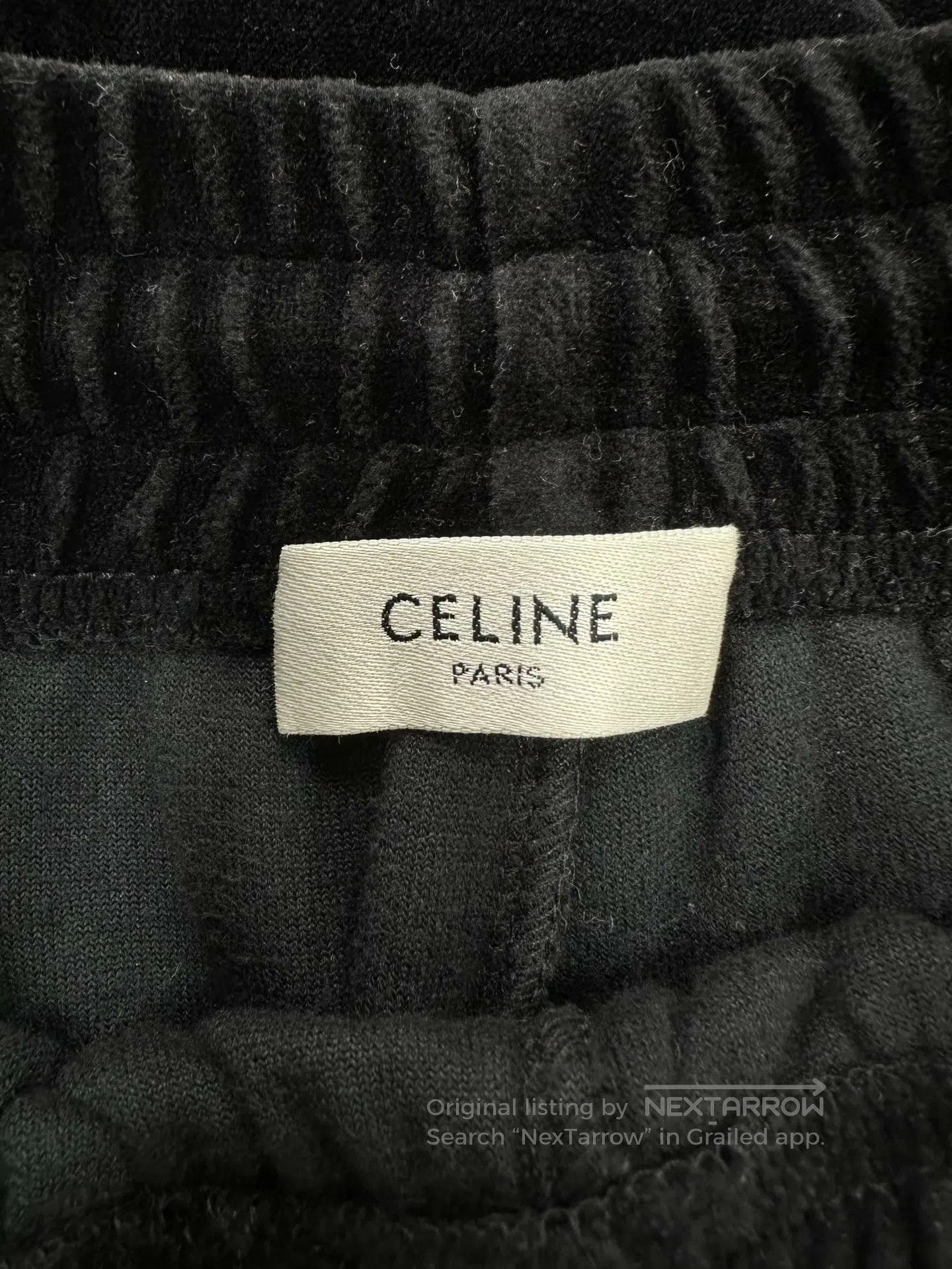 Celine CELINE size M Black Triumph Gate Logo Velvet Casual Pants| Size US 27 - 3 Thumbnail
