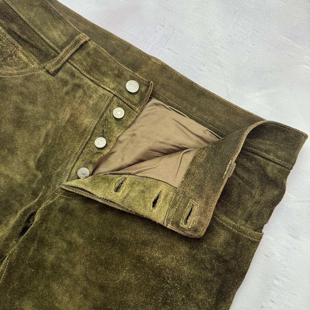 Levi's Vintage Levis 60-70's men's suede leather rare dark green Size US 32 / EU 48 - 7 Thumbnail