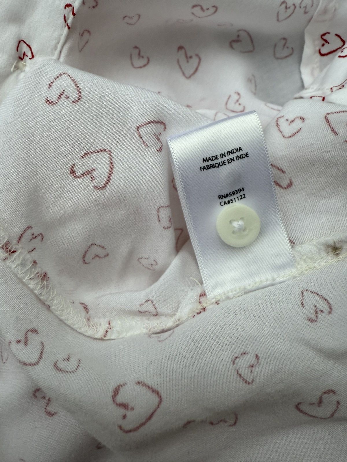 Other Beach Lunch Lounge Button Up Shirt Top White Red Heart Size M / US 6-8 / IT 42-44 - 10 Thumbnail