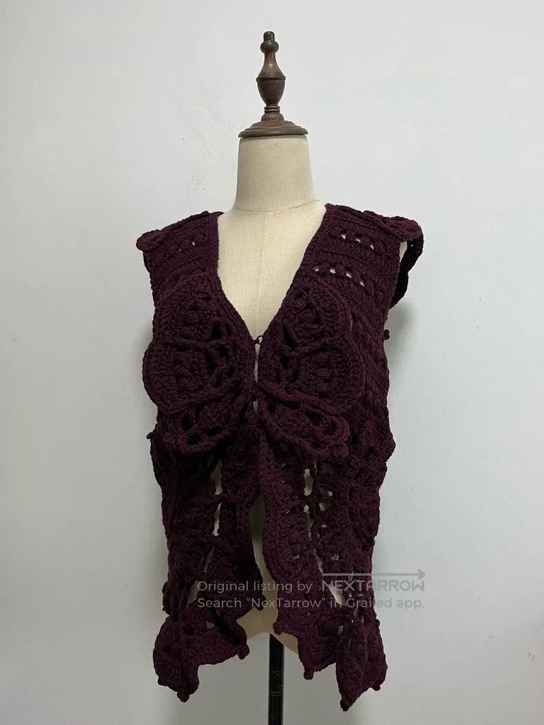 Japanese Brand Japanese Brand size F Crochet openwork vest, butterfly kni Size S / US 4 / IT 40 - 1 Thumbnail