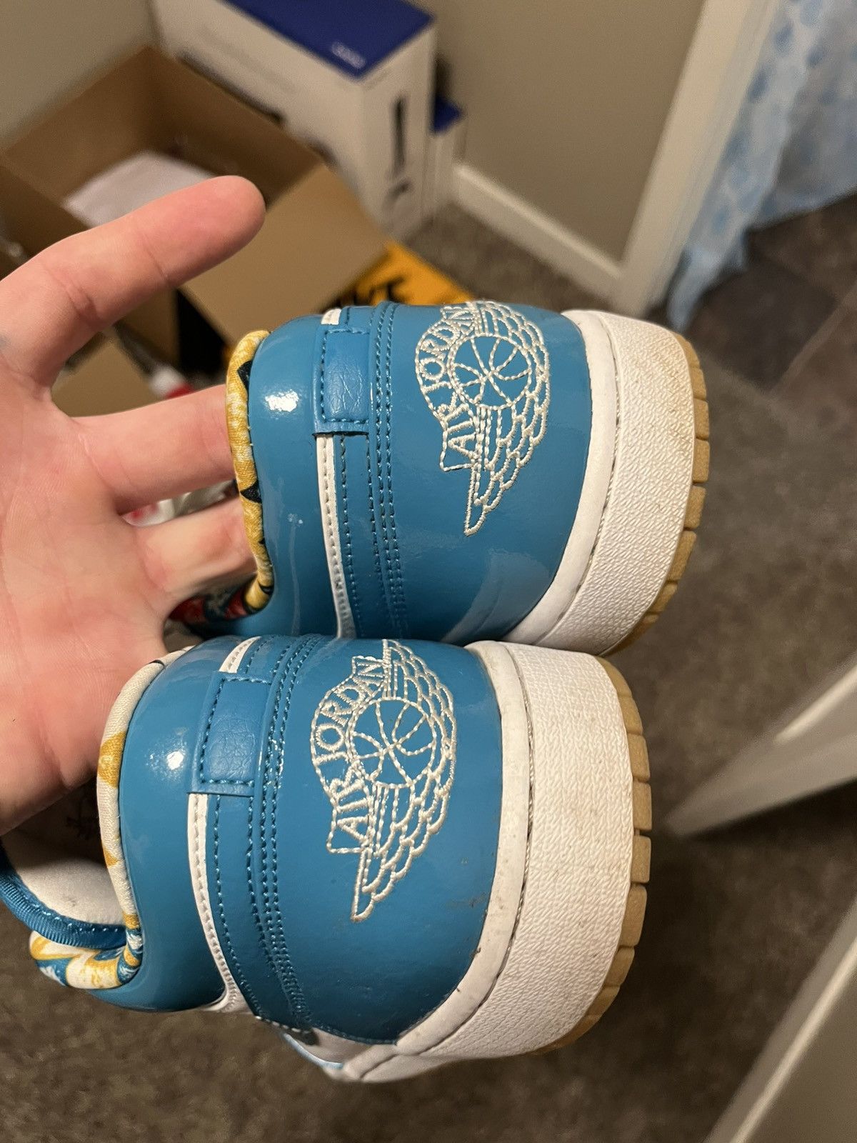 Jordan Brand Jordan 1 Low SE Barcelona Cyber Teal Size US 12 / EU 45 - 9 Thumbnail