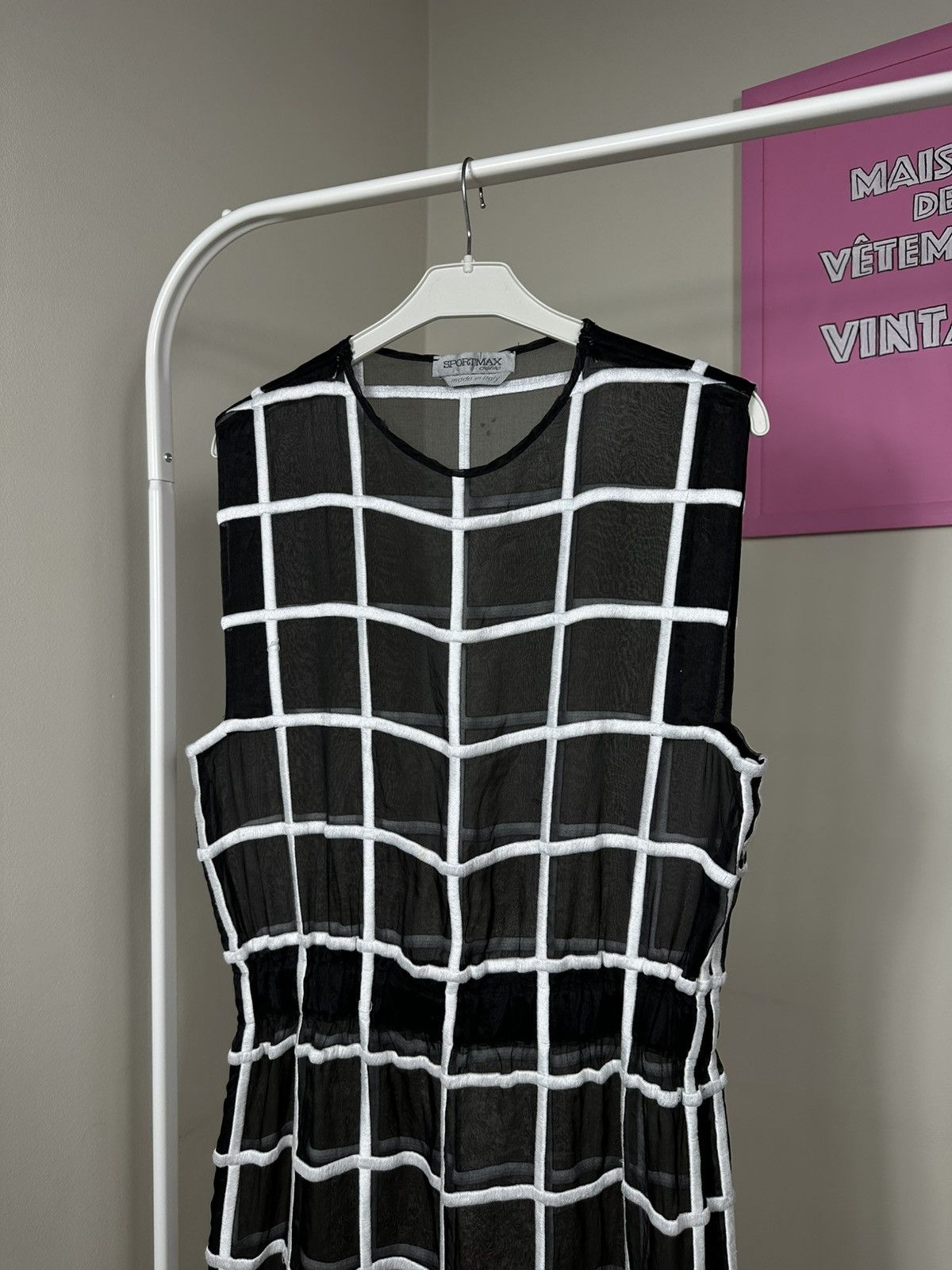 Sportmax Rare Sportmax Defile Runaway 2013 Silk Mid Dress Check Size S / US 4 / IT 40 - 5 Thumbnail